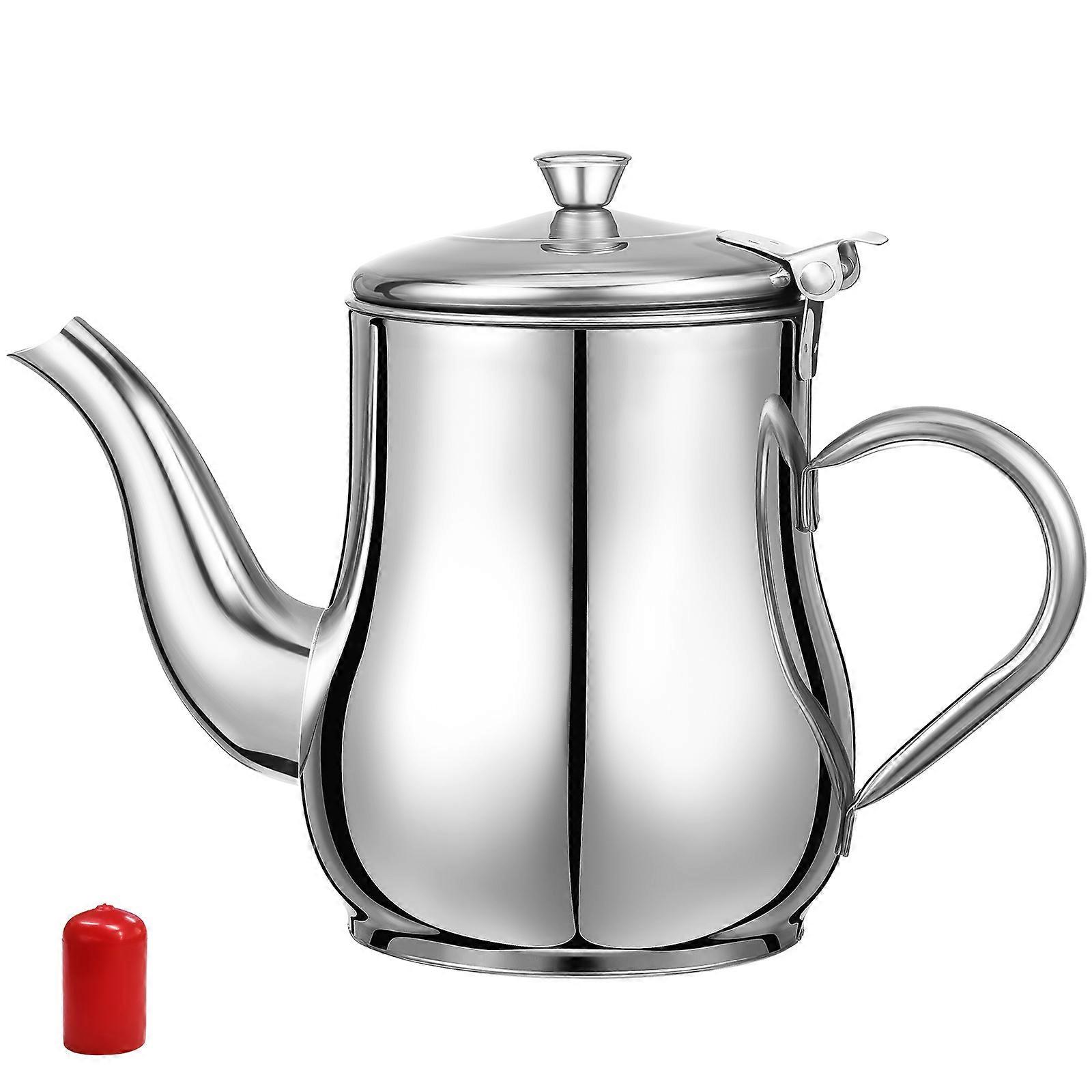 Oil Dispenser with Removable Strainer for Versatile Use and Storage Use Stainless Steel Silver