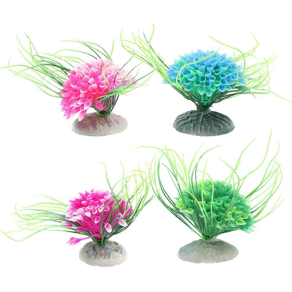 Fish Tank Ornaments Small Lifelike Realistic Easy to Clean Pink 4Pcs