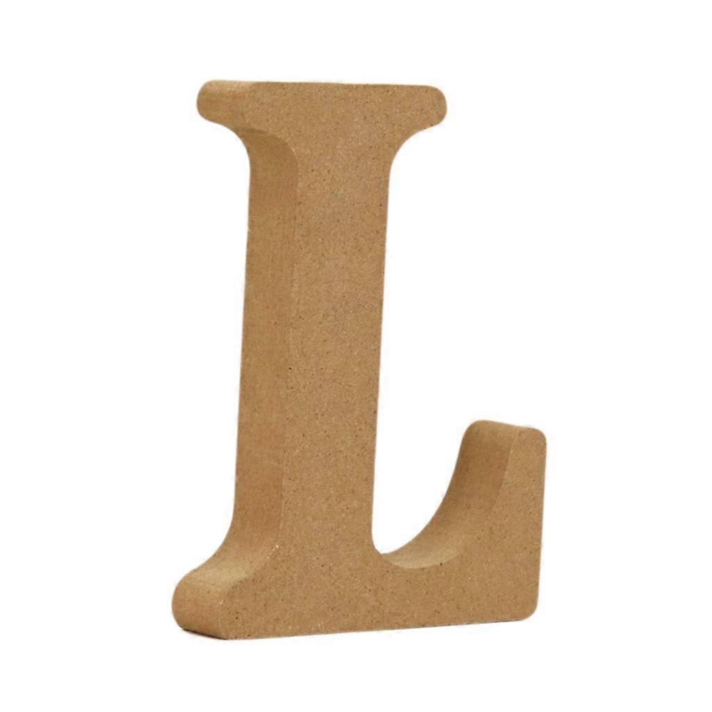 Wooden Letters Cardboard Large 10x10x1.5cm Paper Particle Painting Decor Brown L