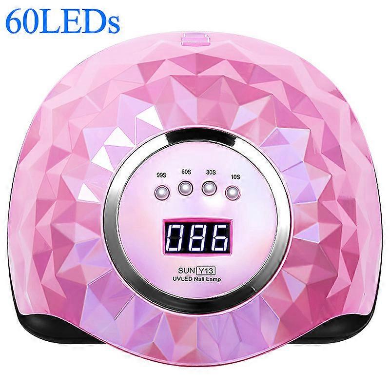 Lampe UV LED 248 W, avec 60 LED, séchage rapide, 4 minuteries, rose