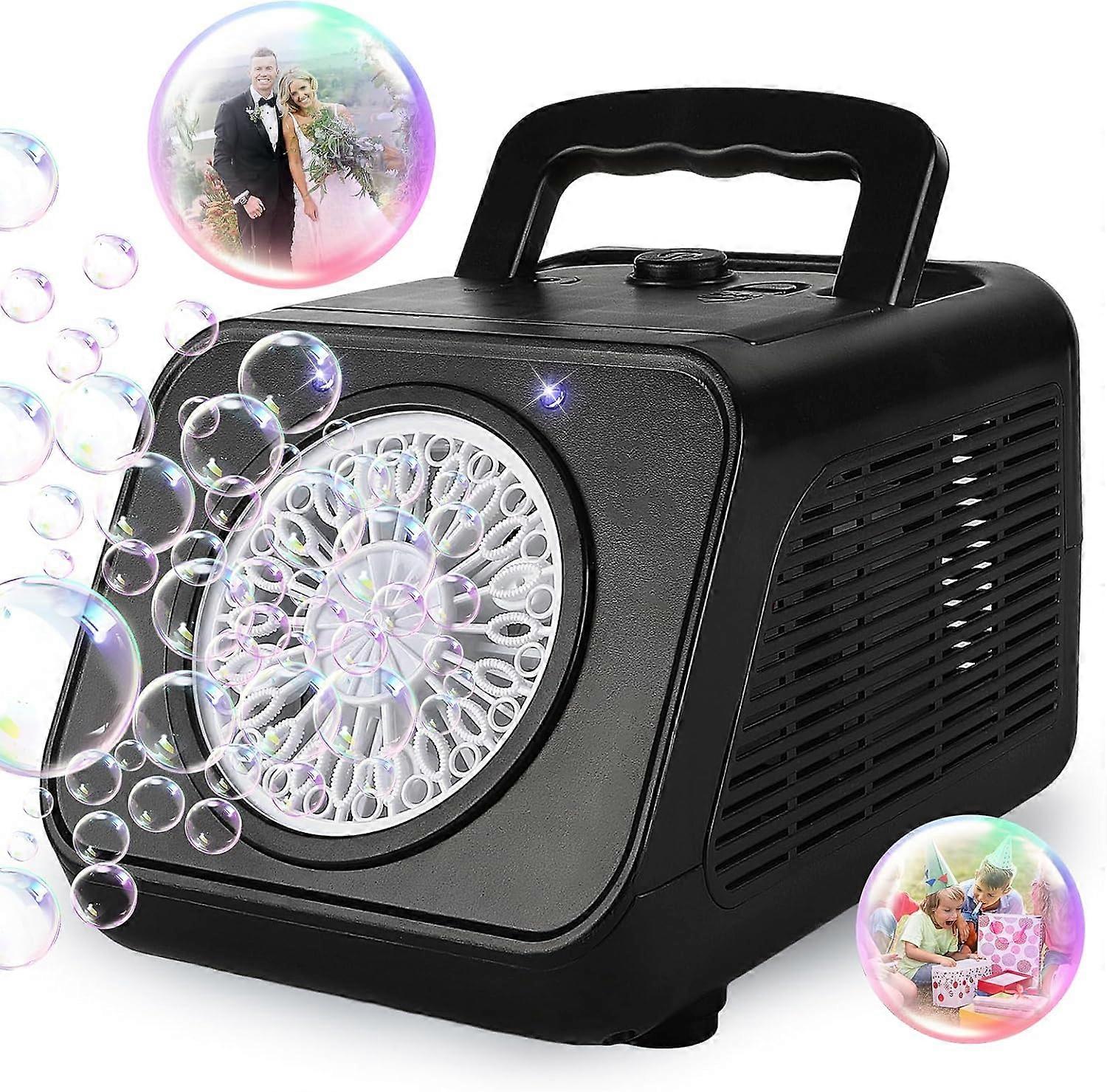 Black Bubble Machine, Portable Bubble Machine Suitable for Children's Party Wedding Automatic Bubble