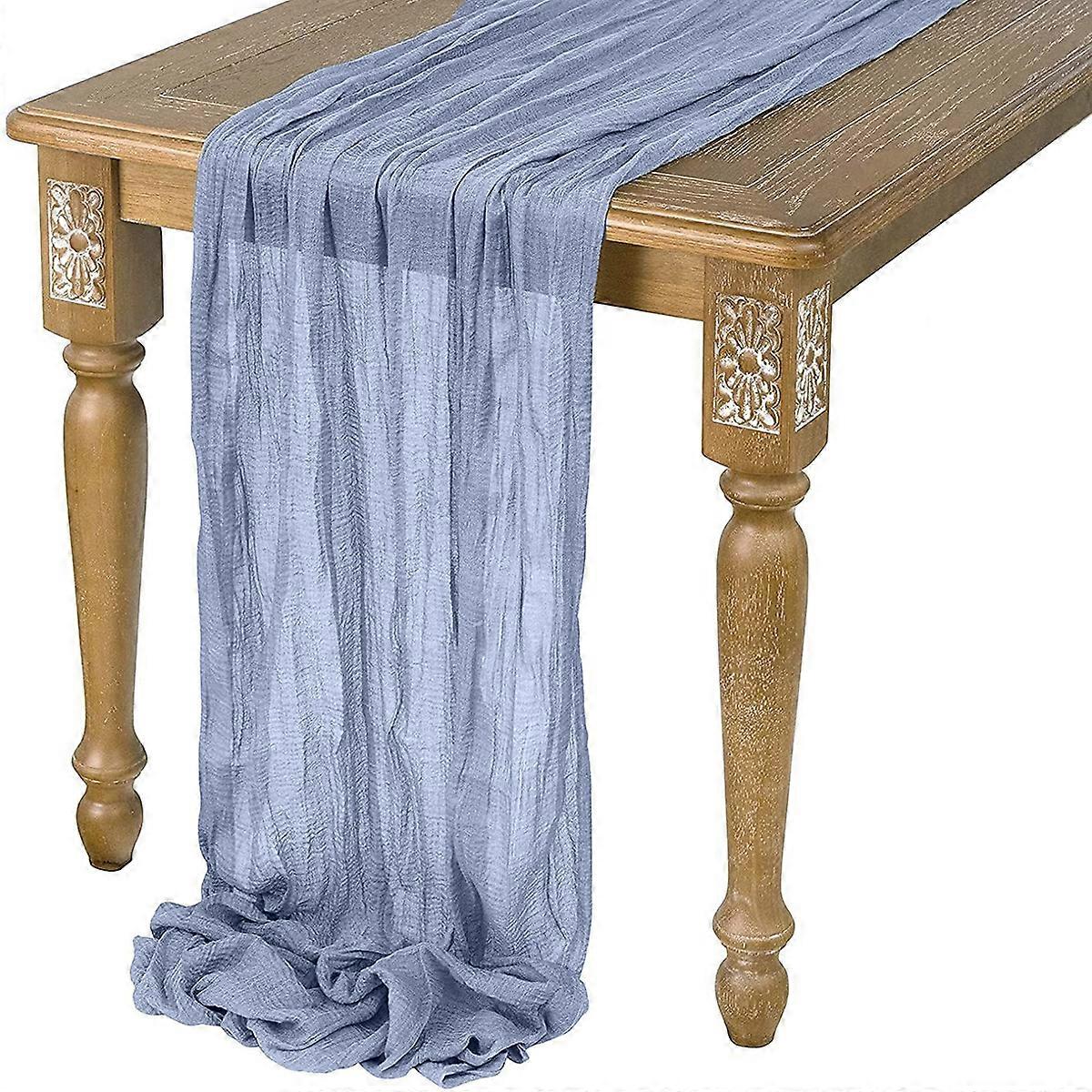 Pleated Cheese Cloth Table Flag Foldable Table Runner for Dining Table