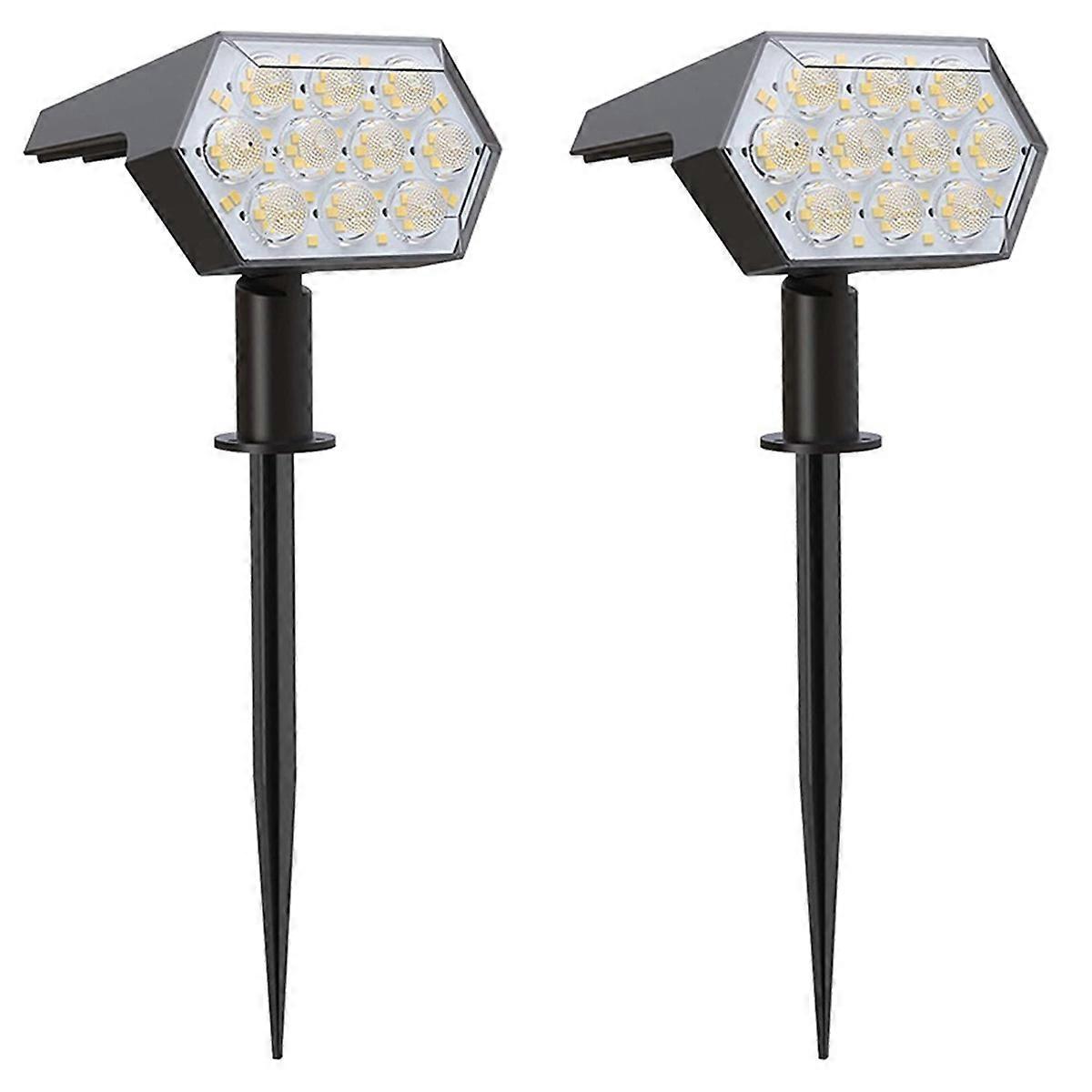 Solar Spot Lights 92 LED Wall Lights for Patio Pathway Warm Light