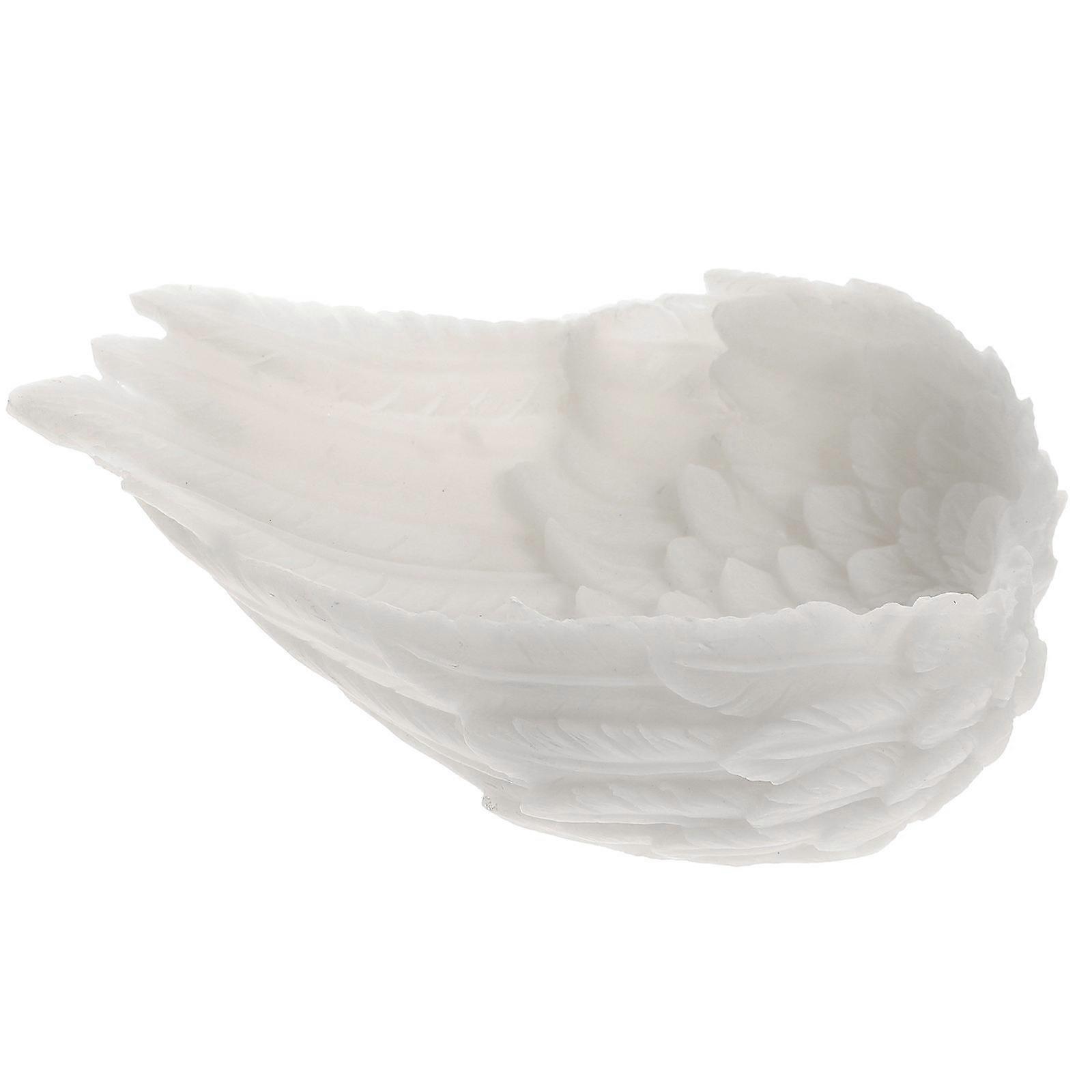 Liten Krystall Display Stativ Vinge Formet For Hjemmedekorasjon Hvit Harpiks 1Pack