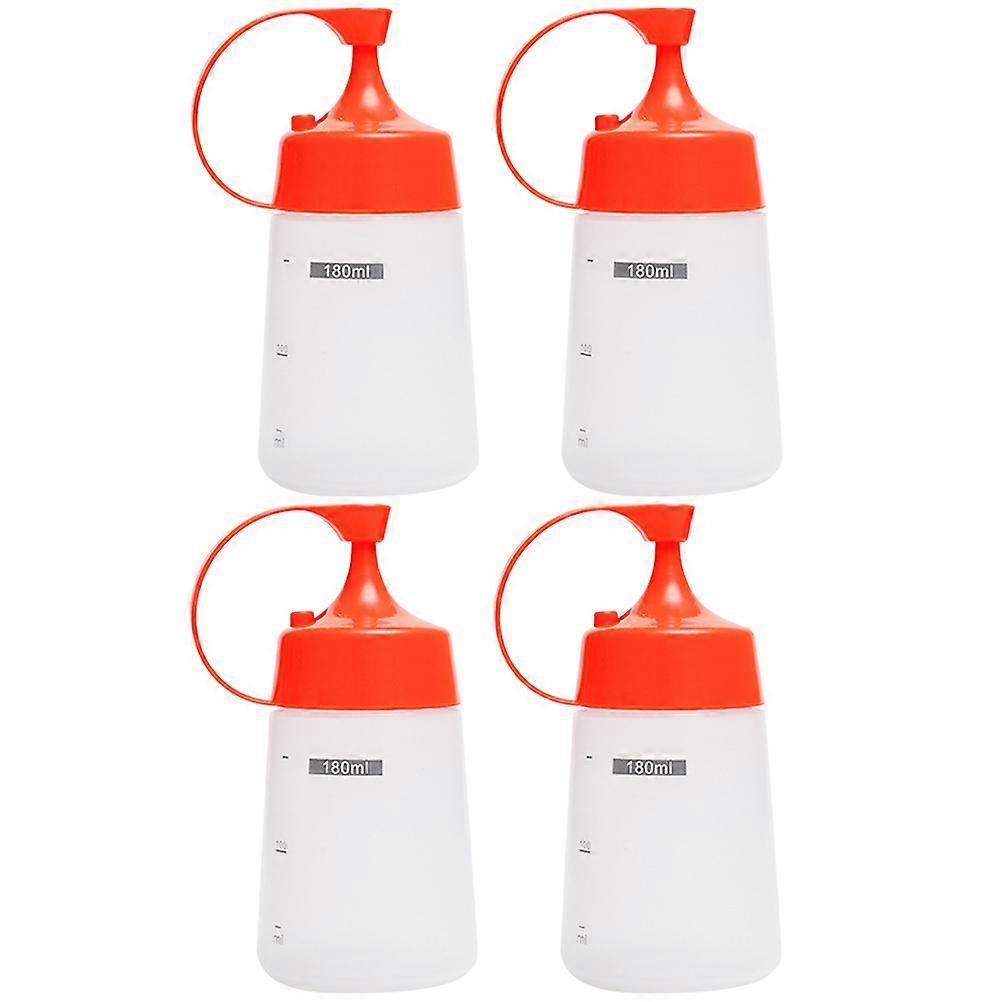 Portable Condiment Bottle Reusable Squeeze Condiment Dispensing 4Pcs