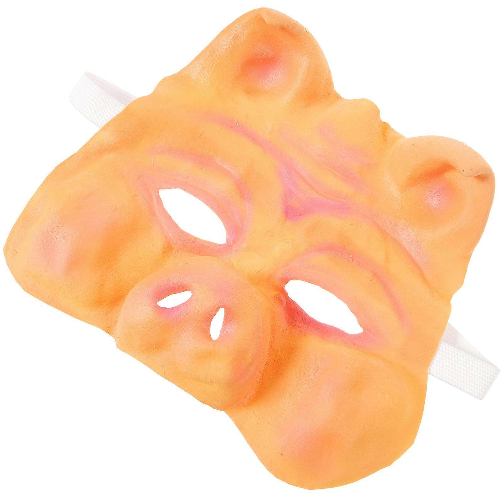 Masquerade Masks Pig Mask Half Face Masquerade Decorative Party Mask Beige 20x17.5cm Realistic Design Cosplayers 1Set