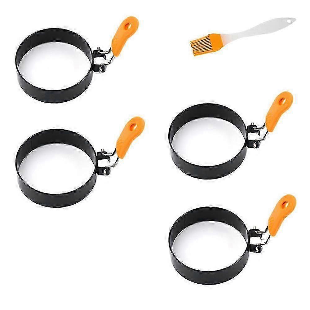 4 Pack Egg Ring Set For Frying Shaping Eggs - Round Egg Cooker Rings Suitable for Various Cooking Needs - Stainless Steel Non-Stick Mold