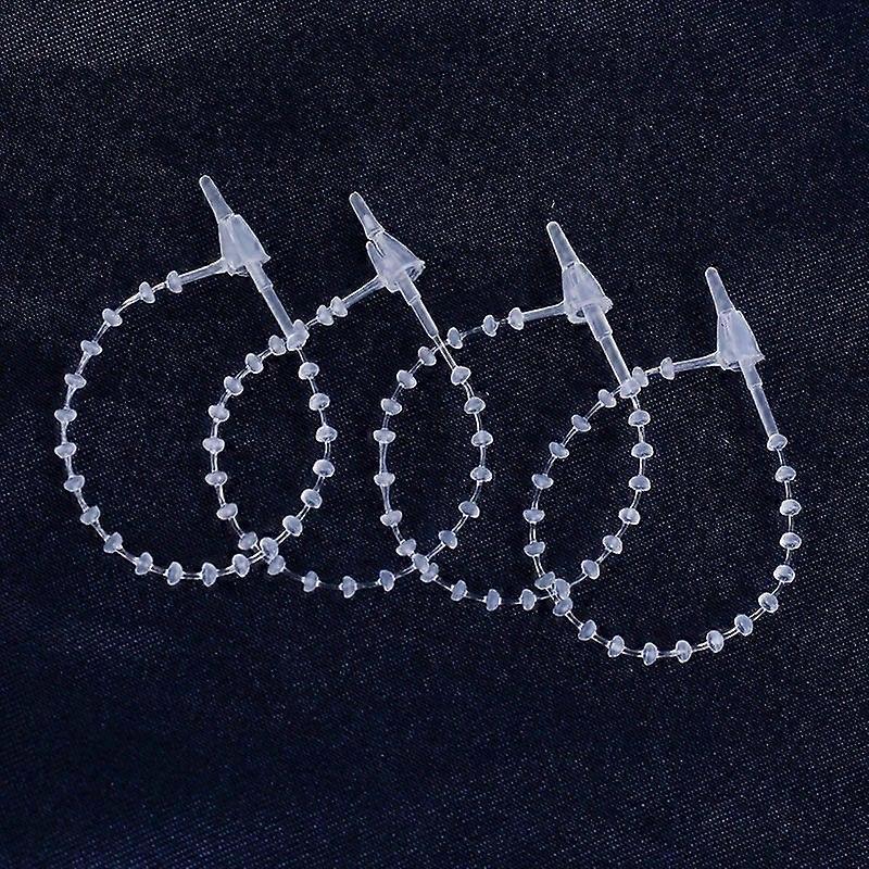 1000pcs Clear Beaded Loop Tie with Snap Fasteners for Jewelry Making DIY Transparent Tagging String for Labels Clothing Price Tag Hanging String 20 cm