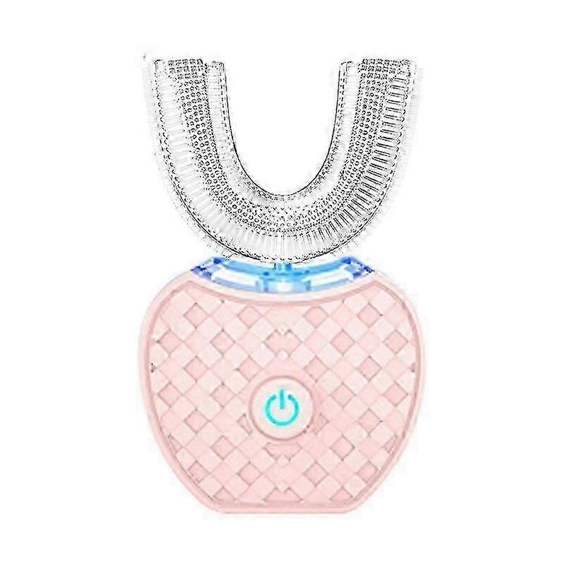 Electric Toothbrush automatic Toothbrush u-shape Sonic Toothbrush Teeth Kit With Replacement Brush  pink