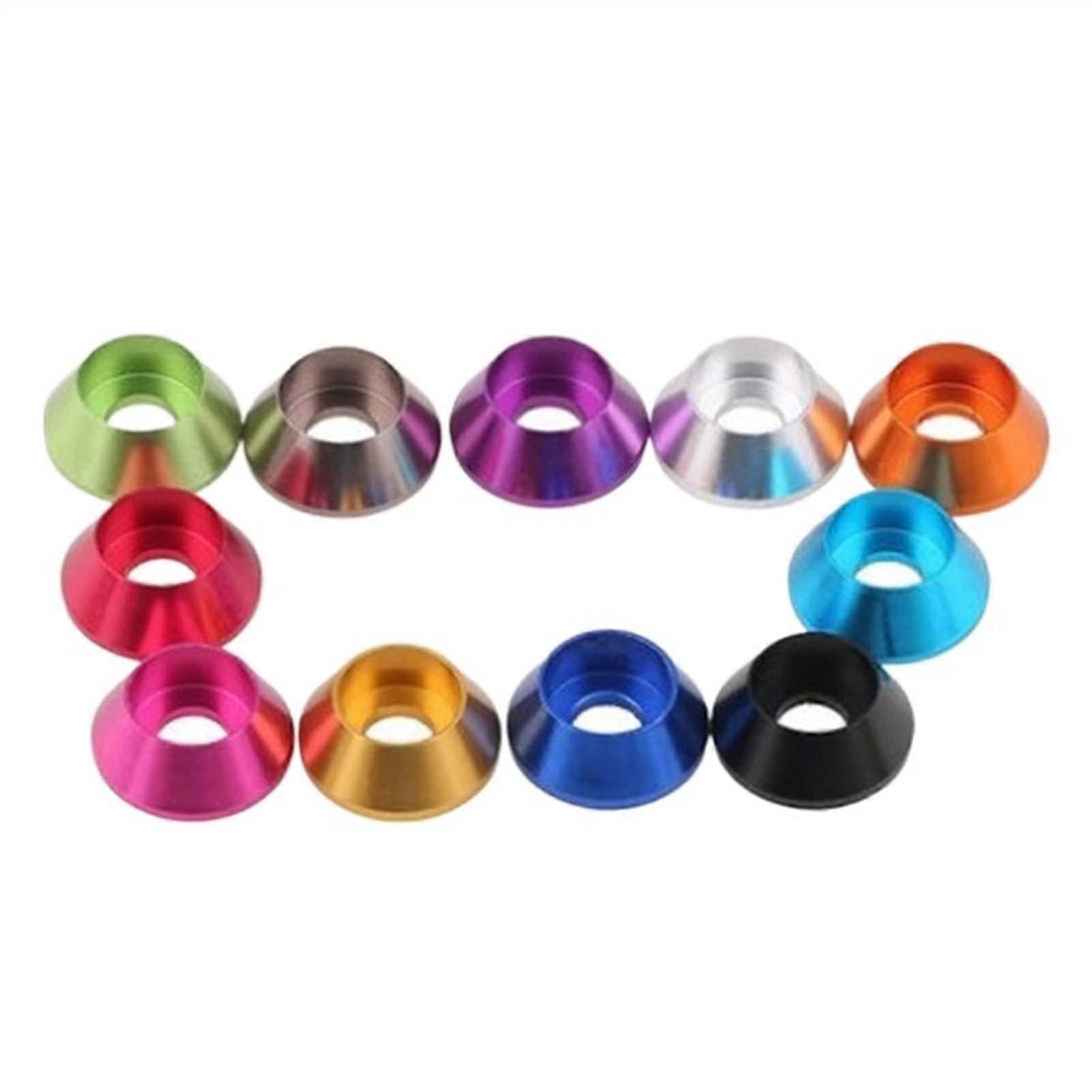 CtongrunFlat Washers M2 M2.5 M3 M4 M5 MOBILE ACCESSORIES Rc Multicolor Alloy Aluminum Head Covers, Good Corrosion Resistance (M8 50pcs)