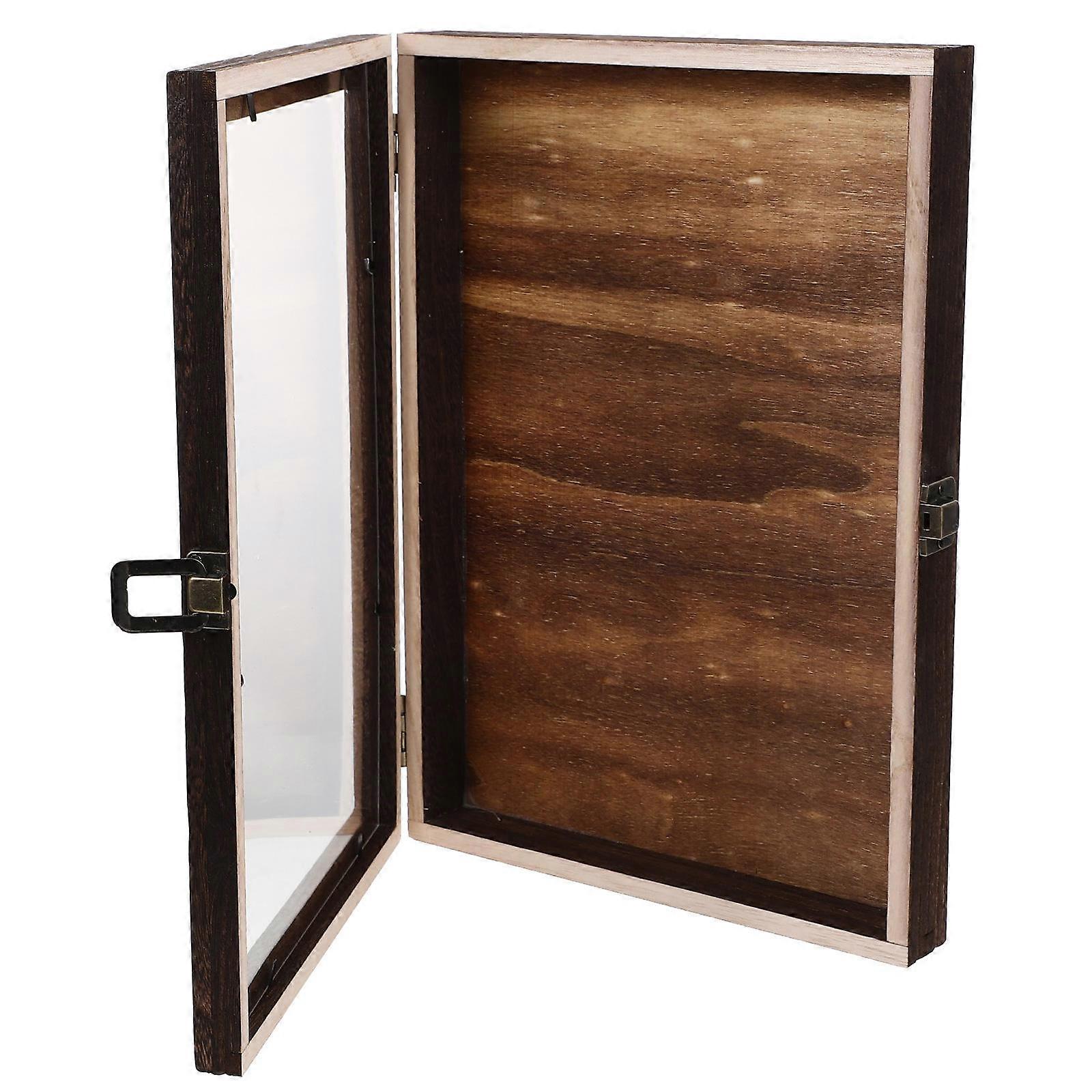 Decorative Box With Hinged Lid Wooden Specimen Display Box For Families Bio Experiment 31.00X22.00X4.00CM 1Pc