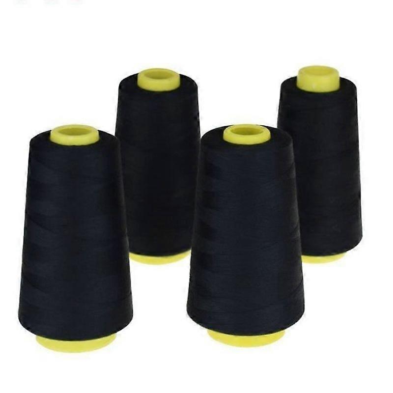 Sewing Thread 4 Cones-Sewing Machine Thread Spools Black Sewing Thread Spools for Sewing Machine 3000 Yards