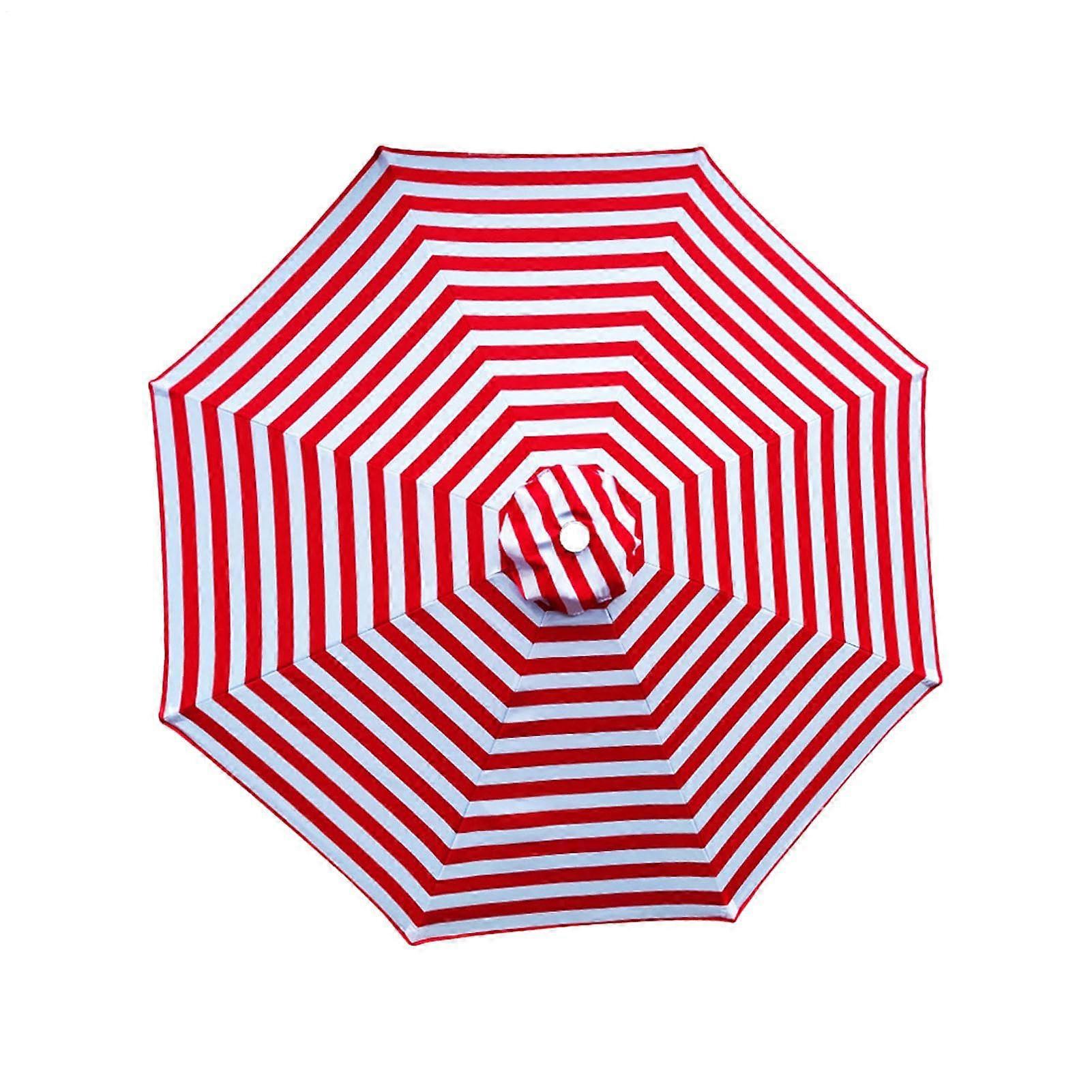 Replacement Canopy for Patio Umbrellas Windproof, Red and White, 3m/8 Ribs