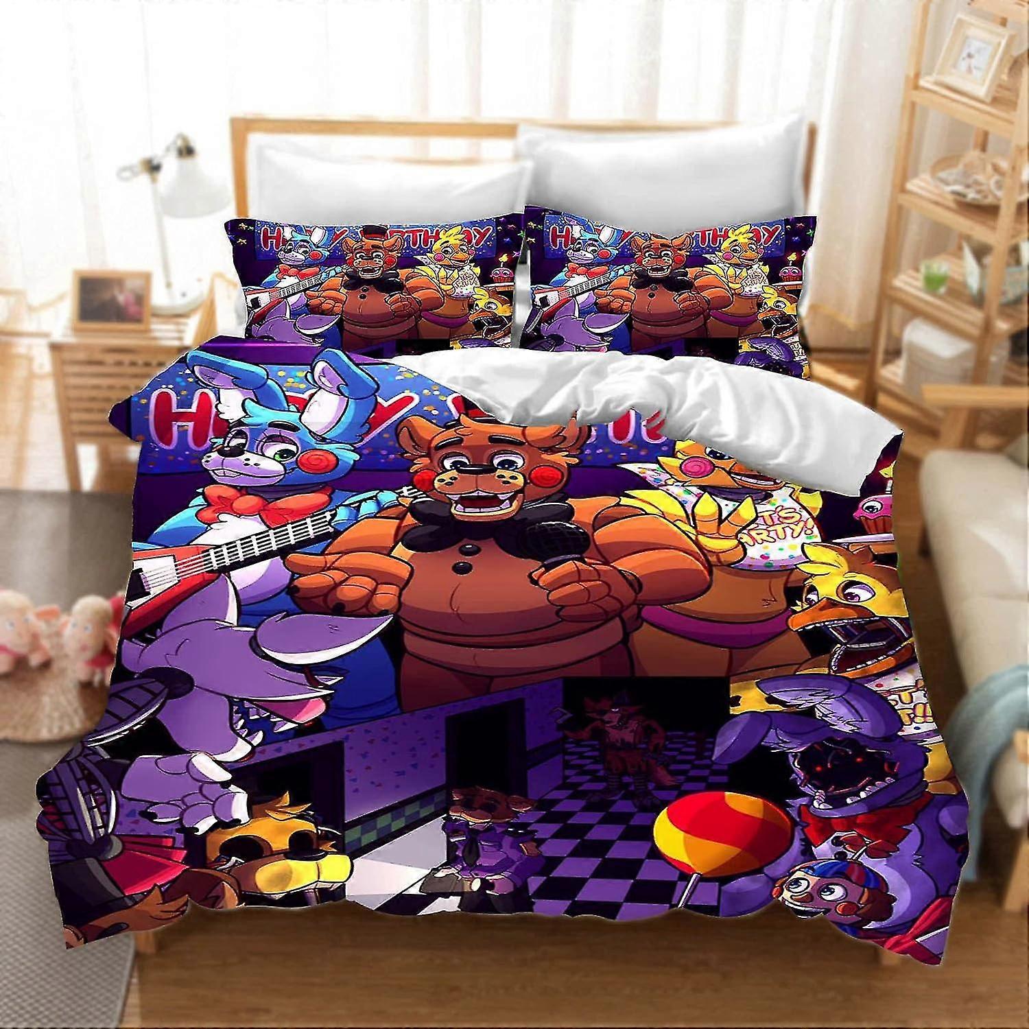 Set copripiumino anime 3D per bambini con federe con cerniera