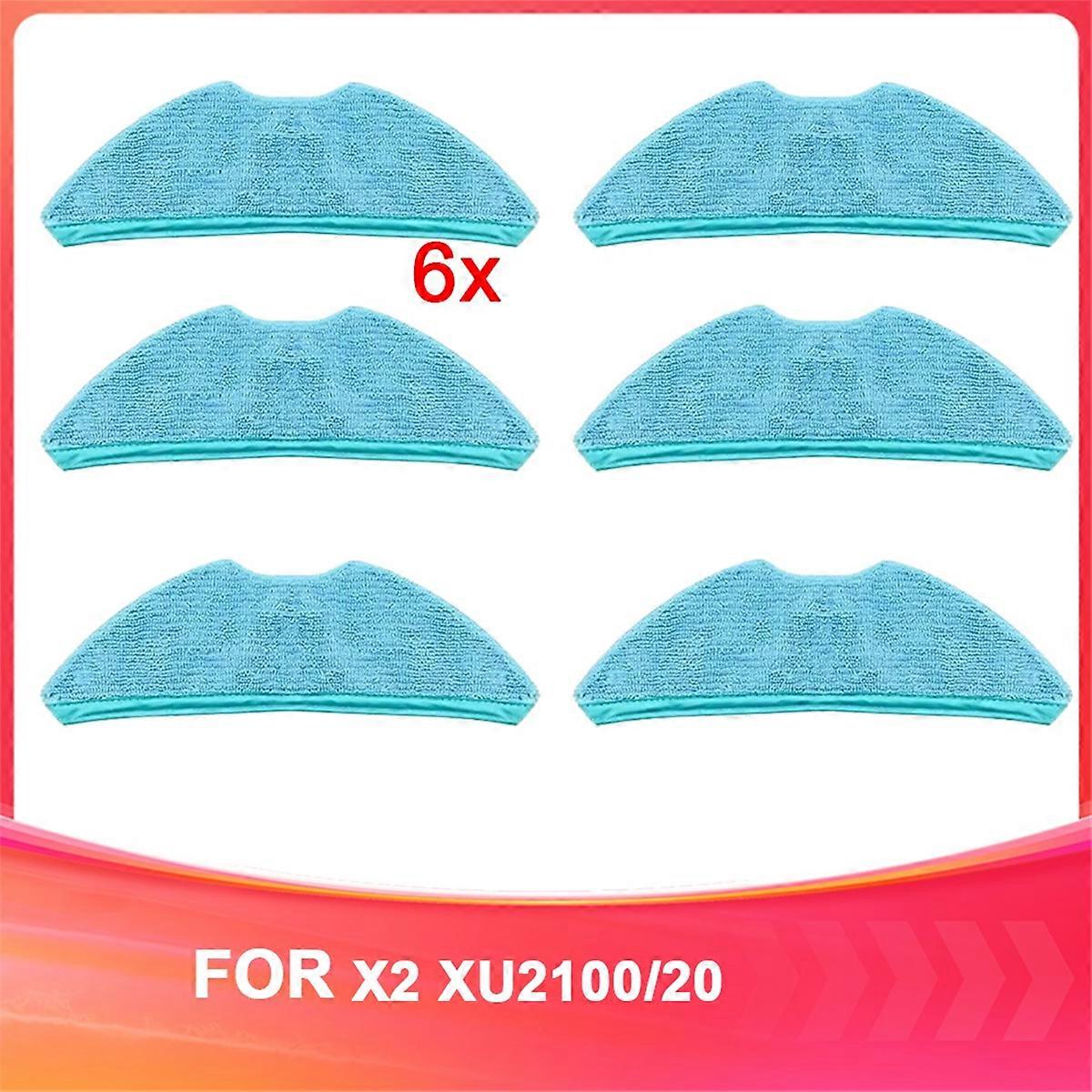 6 PCS Suitable for X2 XU2100/20 Sweeping Robot Accessories Mop Cleaning Rag Spare Parts