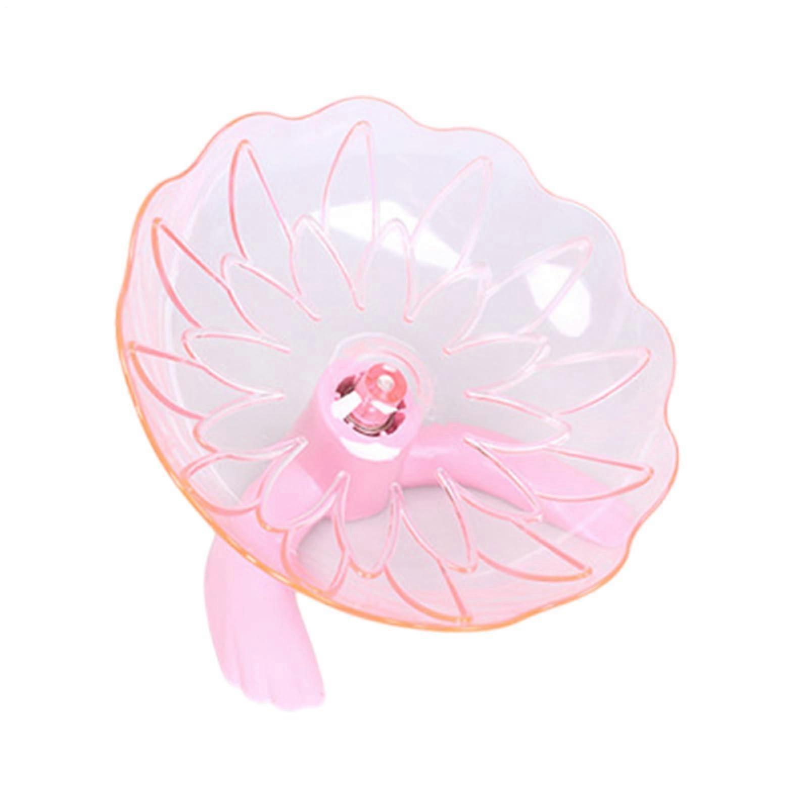Quiet Hamster Wheel | Silent Chinchilla Exercise Wheel | Transparent Jogging Spinner for Mice, Gerbils, Hedgehogs in Pink