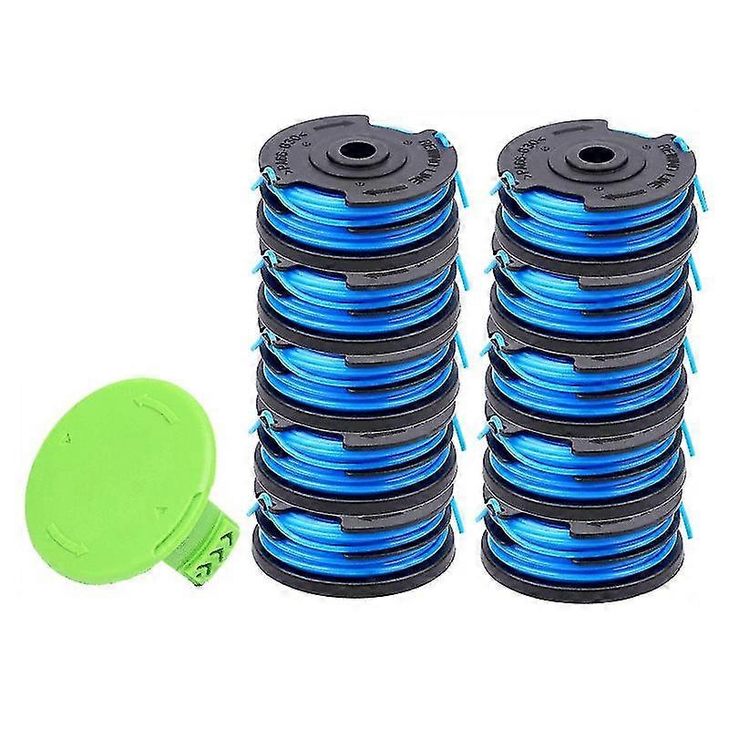 Lawn Mower 6 Line Spool and 1 Spool Cap Compatible with Certain Brand Models 2101602 and 2101602A, 2900719 DCQW