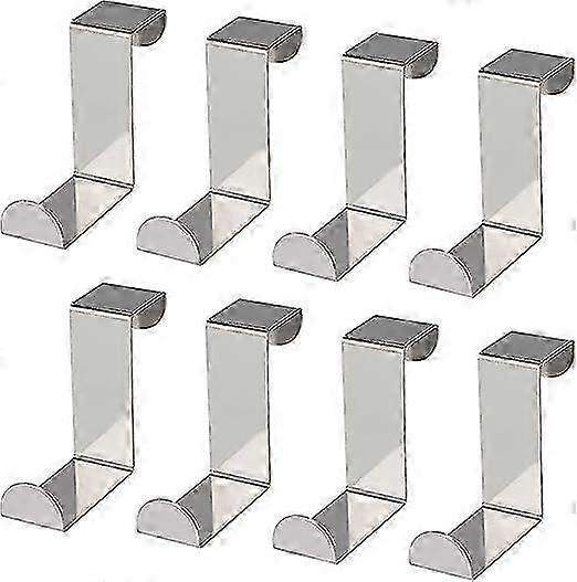 8-Piece Cabinet Door Hooks Stainless Steel Reversible Hooks Heavy Duty Z-Shaped Cabinet and Drawer Hooks Standard Door and Wardrobe Metal Hooks