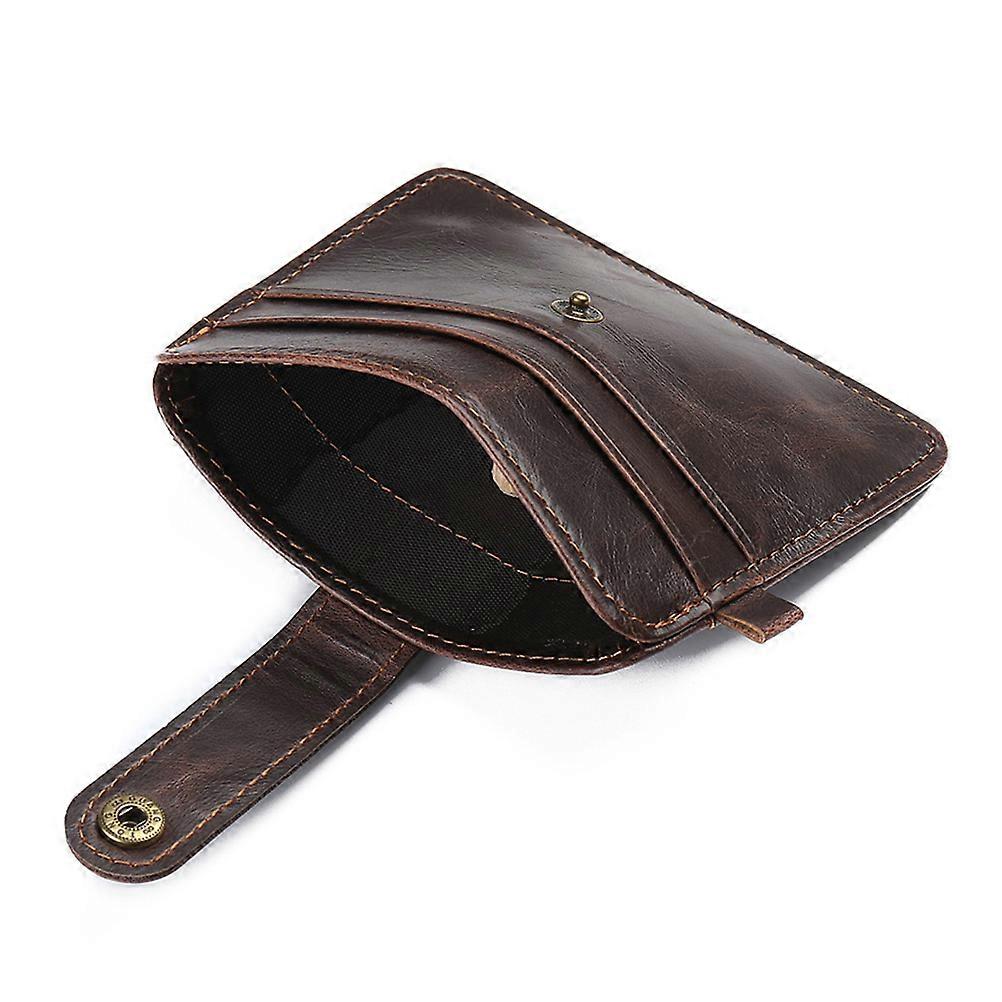 Card Holder Pocket Dark Brown Coin Purse Quick Access Cash and Coin Storage Rectangular Solid Color 1Pcs