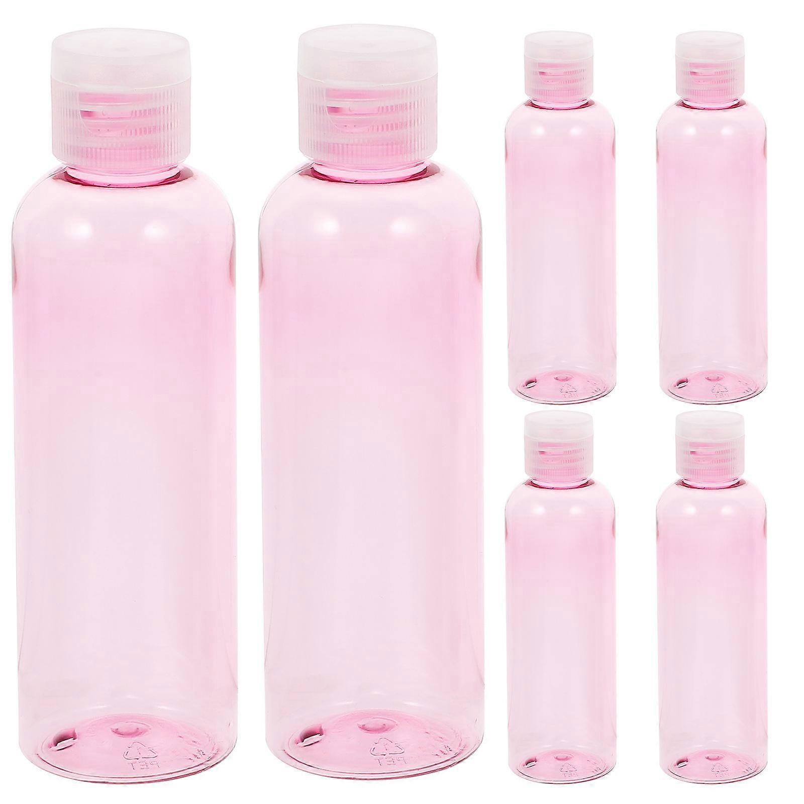 6pcs Leakproof Travel Squeeze Bottles with Transparent Flip Caps – Durable Portable Refillable Lotion Dispenser Containers for Makeup, Skincare, and