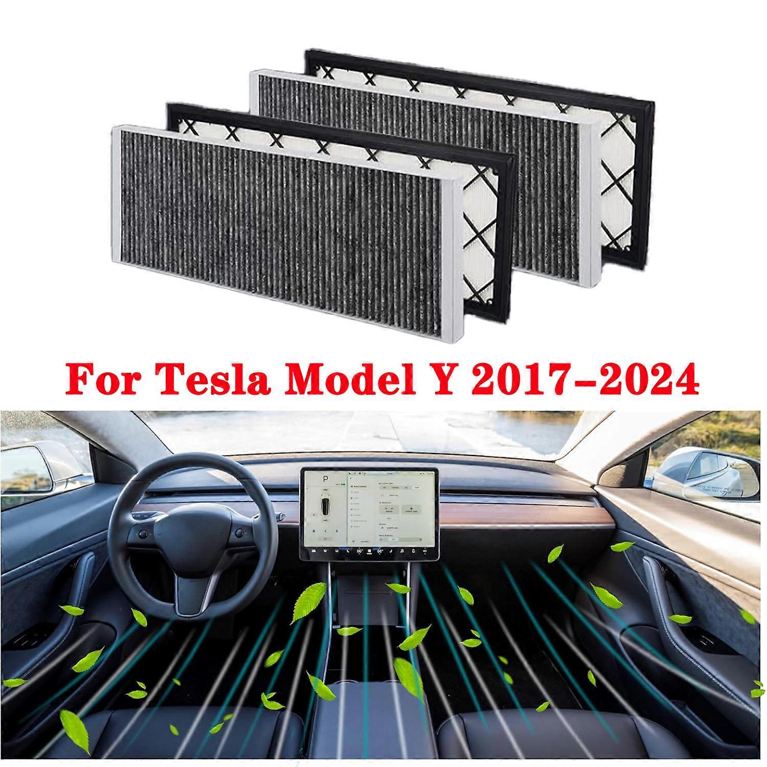 Internal and External Cabin Air Filter, HEPA Air Intake Filter, Replacement with Activated Carbon, Models Y 2024-2017~00083
