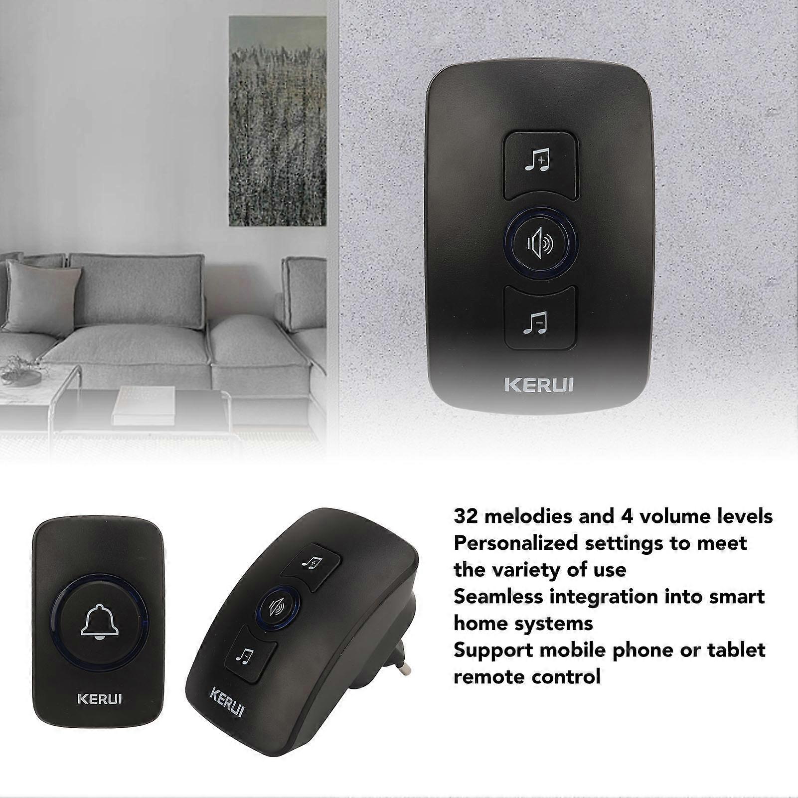 Wireless Doorbell Waterproof Smart LED Flash Alarm Elderly Call Button for Home Security System