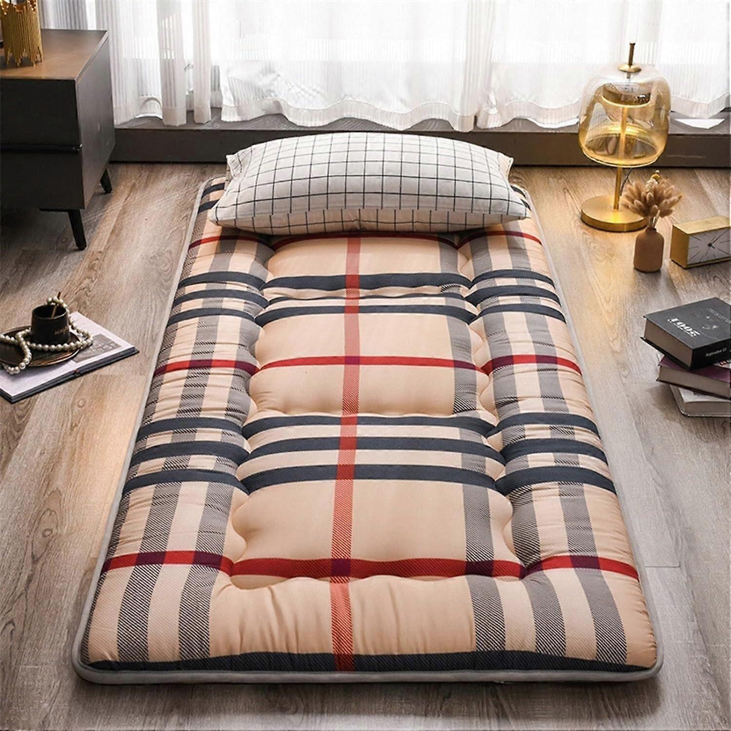 Portable, Foldable Floor Mattress, Japanese Futon Mattress, Soft, Rollable Sleeping Pad for Guest Beds, Sofas, and Camping (C, Queen Size 150x200cm)