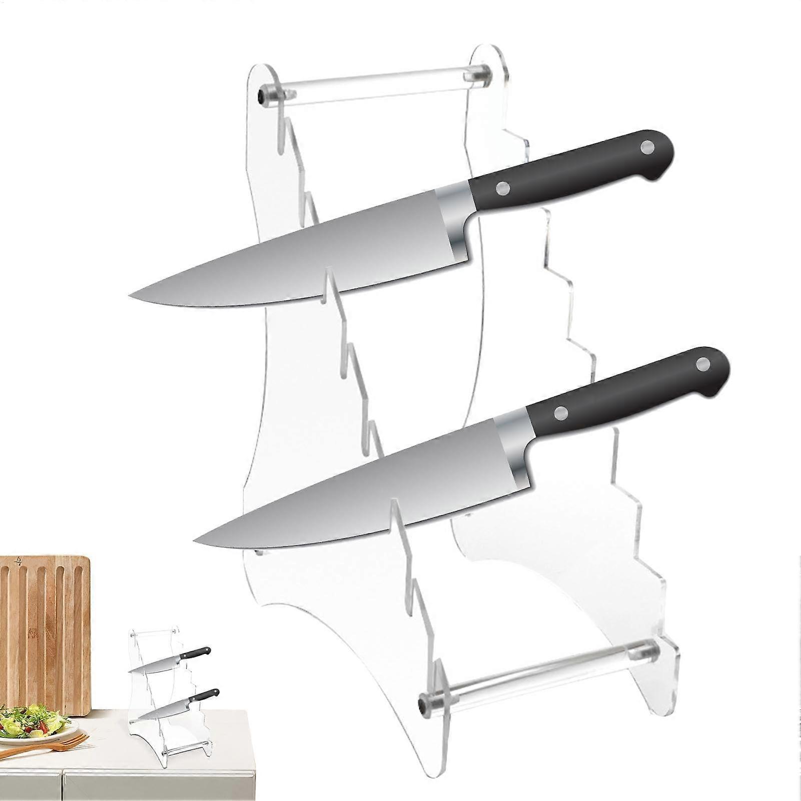 Acrylic Knife Display Stand with Clear Display for Kitchen