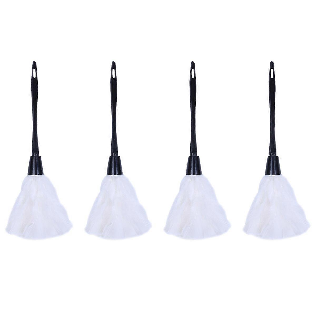 1pc Duster with Black Plastic Handle Cleaning Tool(white)