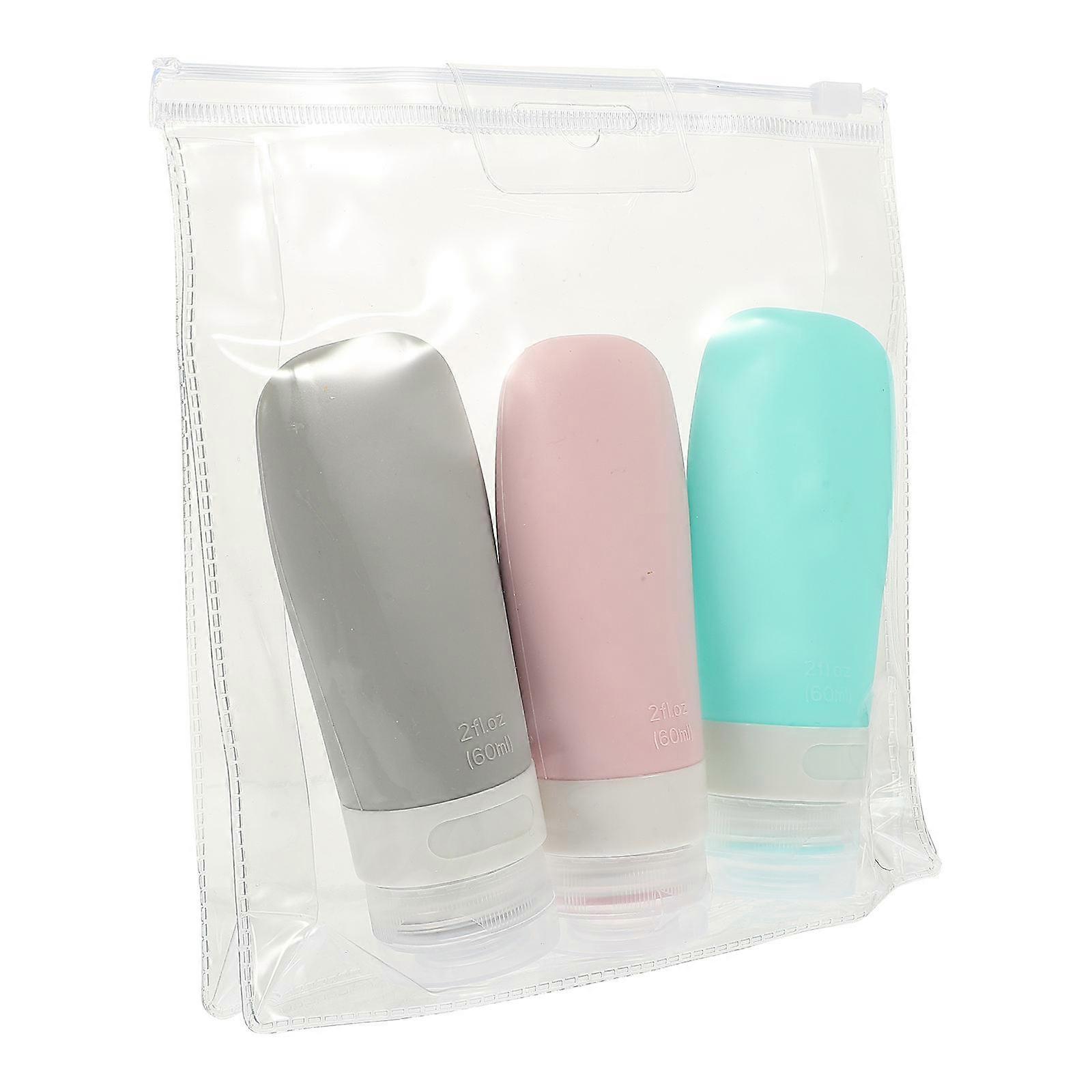 Empty Travel Size Bottles Refillable Small Silicone Bottles Lotion Dispensing Light Grey 1 Set