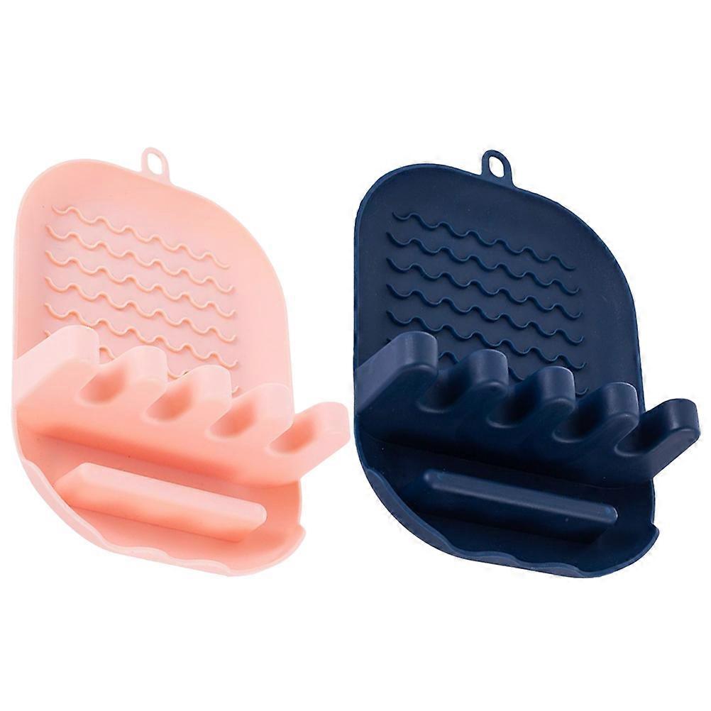Spoon And Lid Rest Rectangular Shape Household Plastic For Kitchen Utensils Design 2Pcs