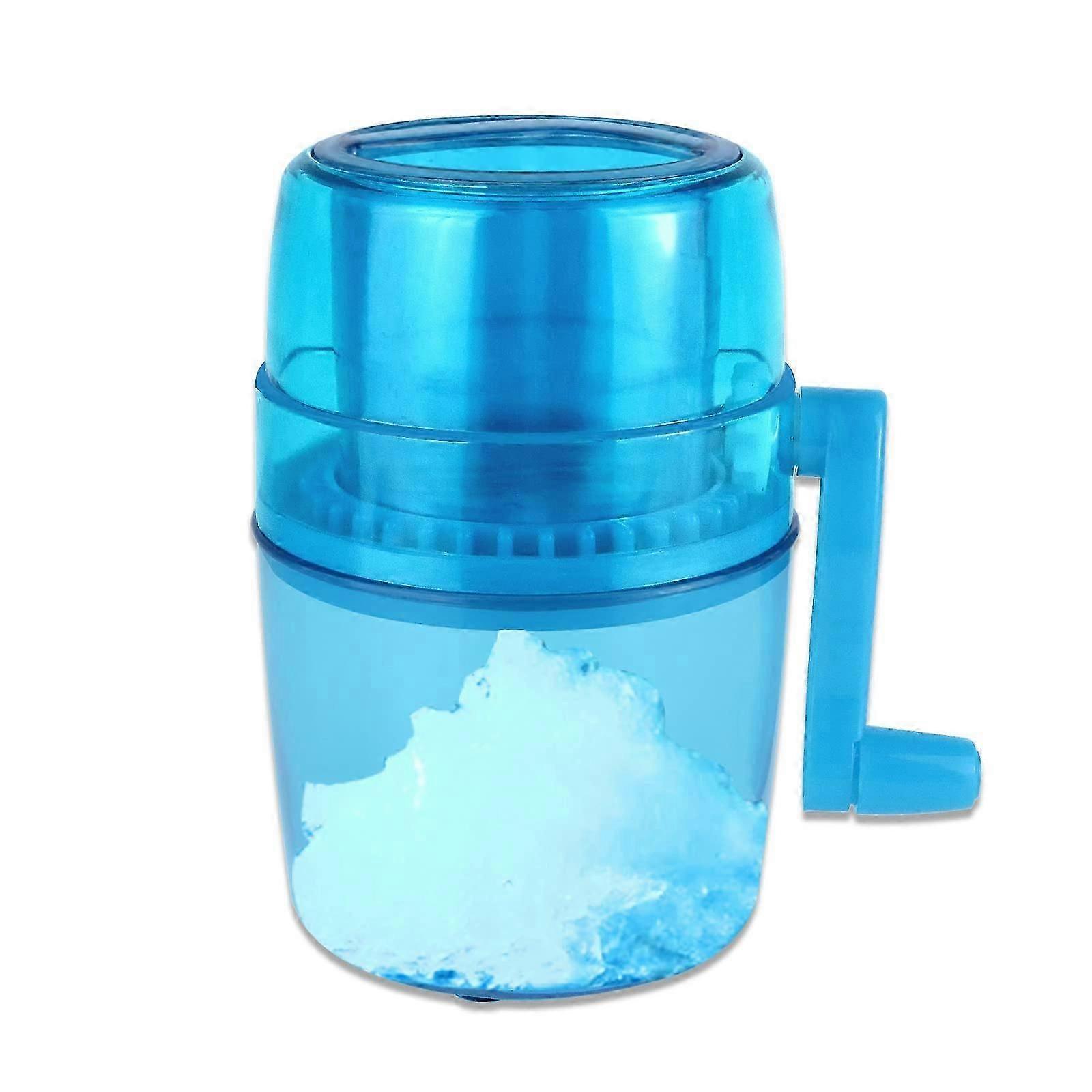 Hand Crank Ice Crusher, Household Mini Portable Ice Shaver with Stainless Steel Blade Manual Ice Crusher for Snow Cone, Slush, Shaved IceBlue