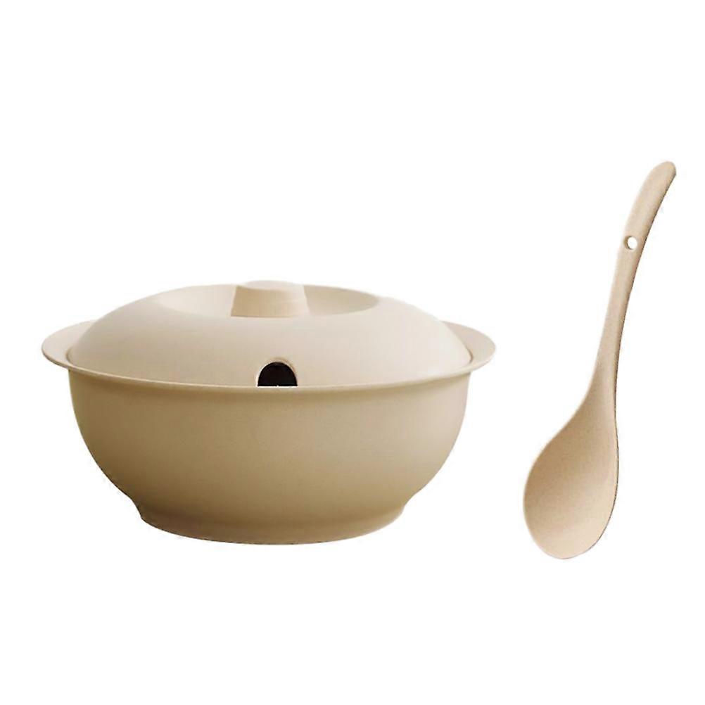 Straw Anti Scald Soup Pot with Lid and Soup Spoon Set 1 Piece Kitchen Tableware