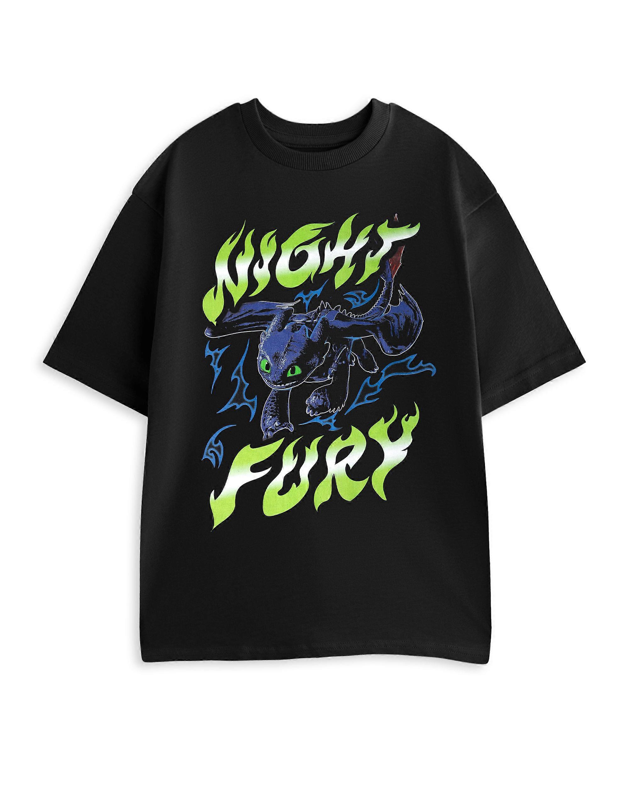 How to Train Your Dragon Mens Short Sleeved T-Shirt Black Night Fury