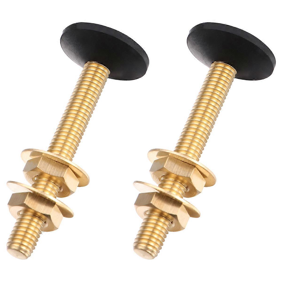 Toilet Closet Bolt Set with Nuts and Washers for Toilet Made of Copper Assorted Color