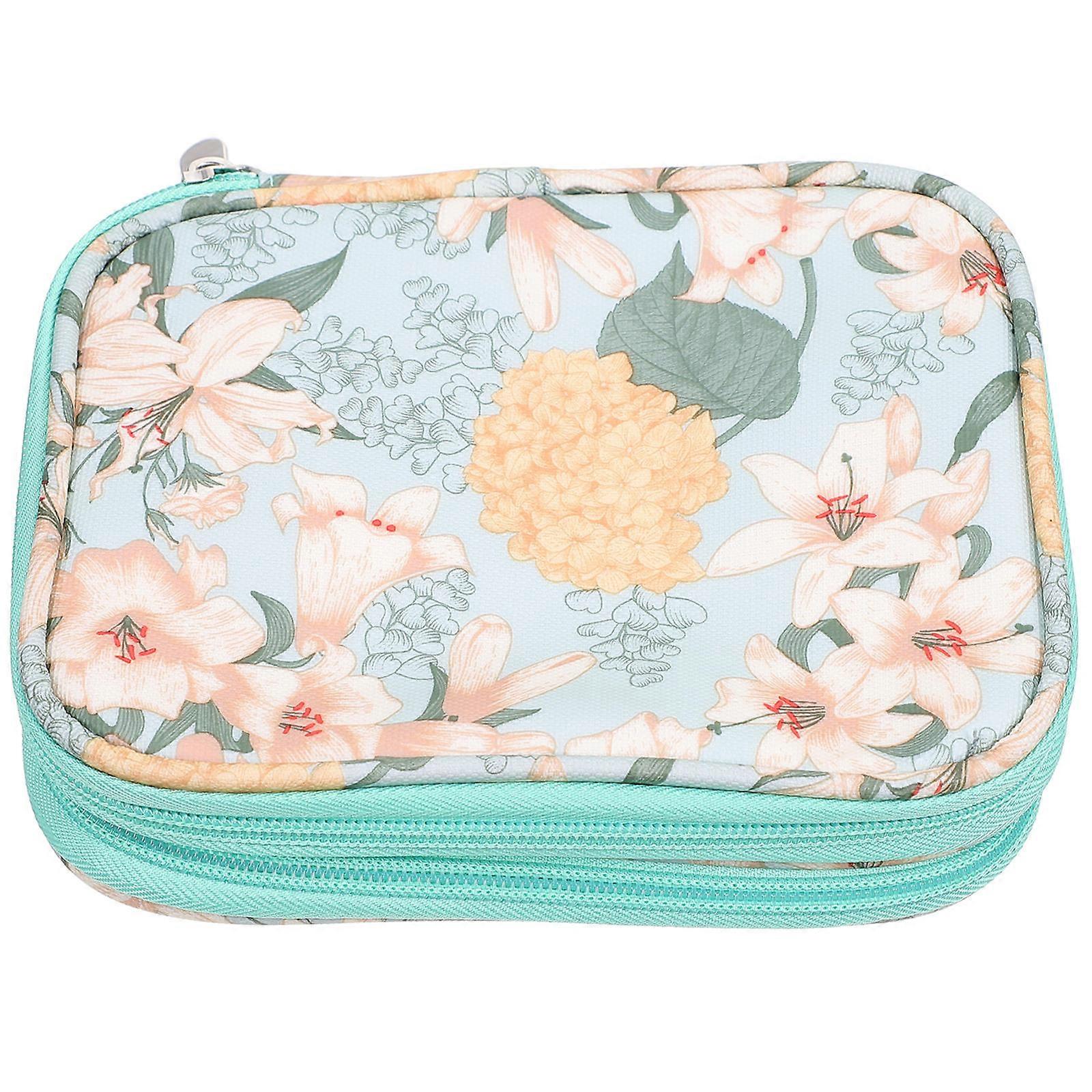 Double Layer Zipper Knitting Needles Case Organizer Durable Oxford Crochet Storage Bag for Accessories with Space Saving Design