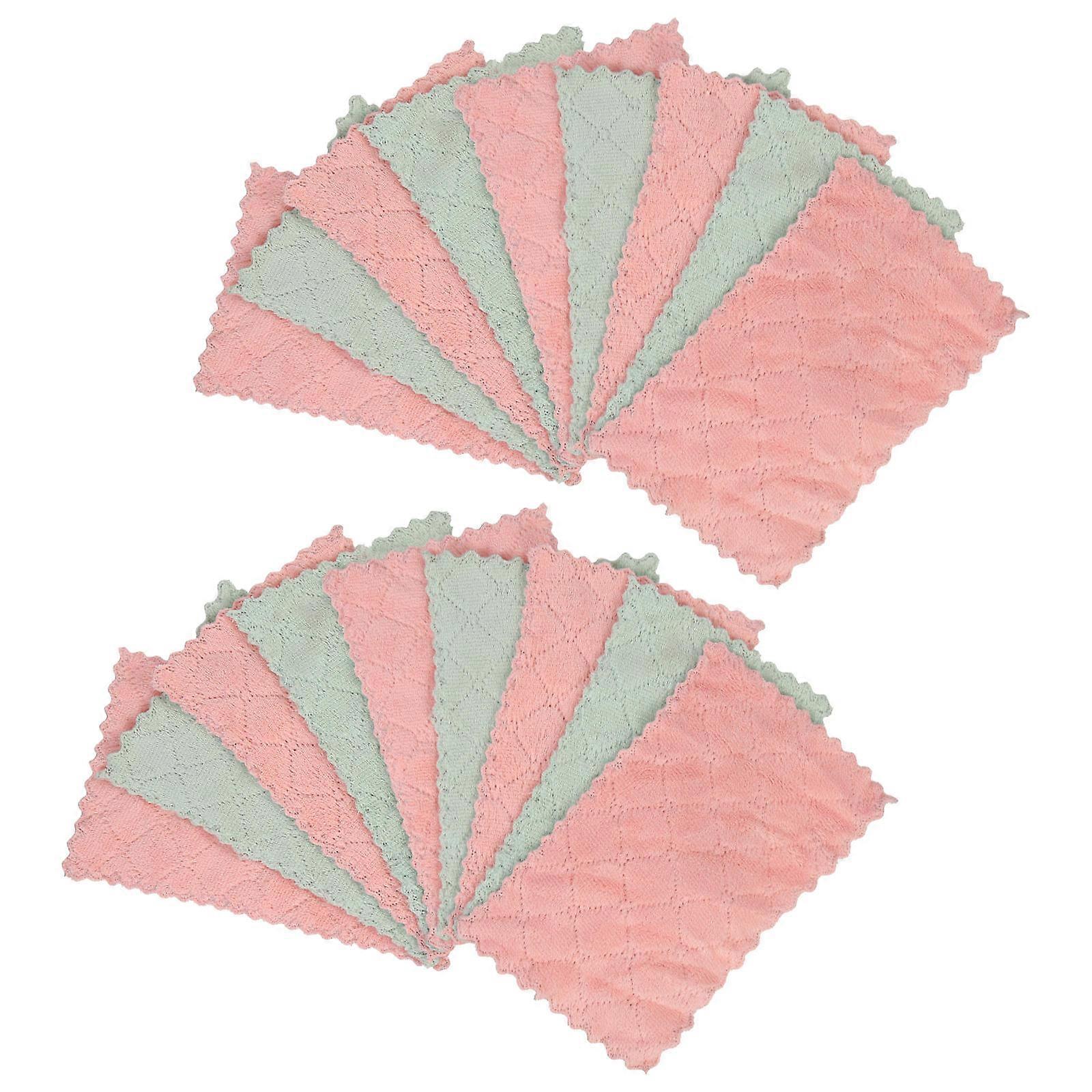 Absorbent Kitchen Towels with Coral Fleece Material for Cleaning Assorted Color
