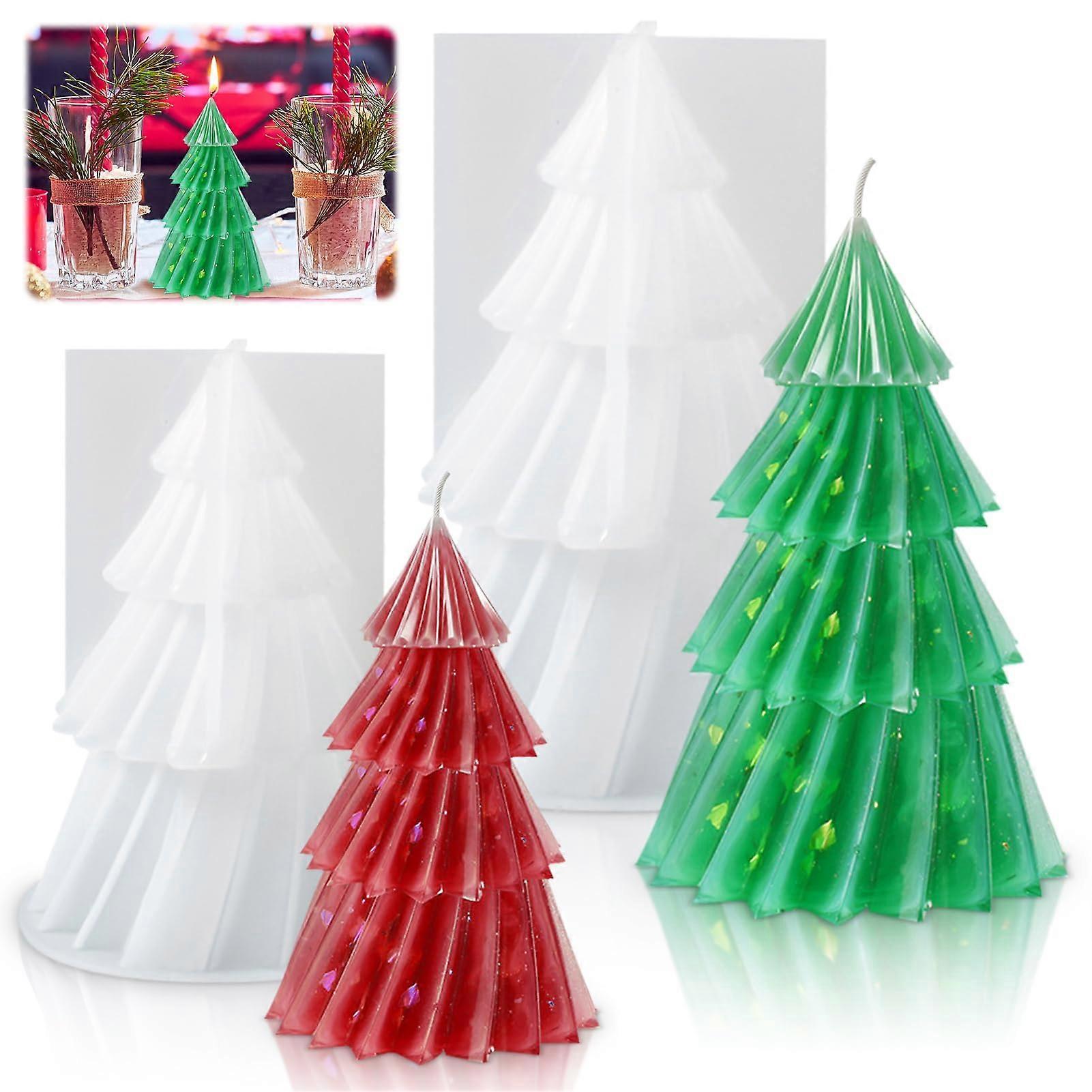 Silicone Moulds for Christmas Tree - Pack of 2, 3D Silicone Moulds for DIY Soap, Candle Making, Craft Projects