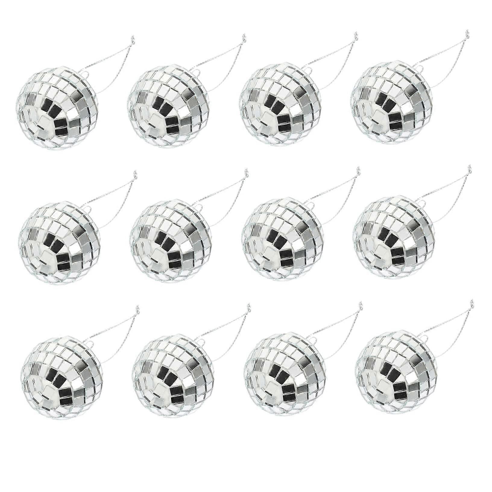Disco Decorations Pack of 12 Reflective Party Balls for Dance Floors Display Cases Birthday Events 4CM