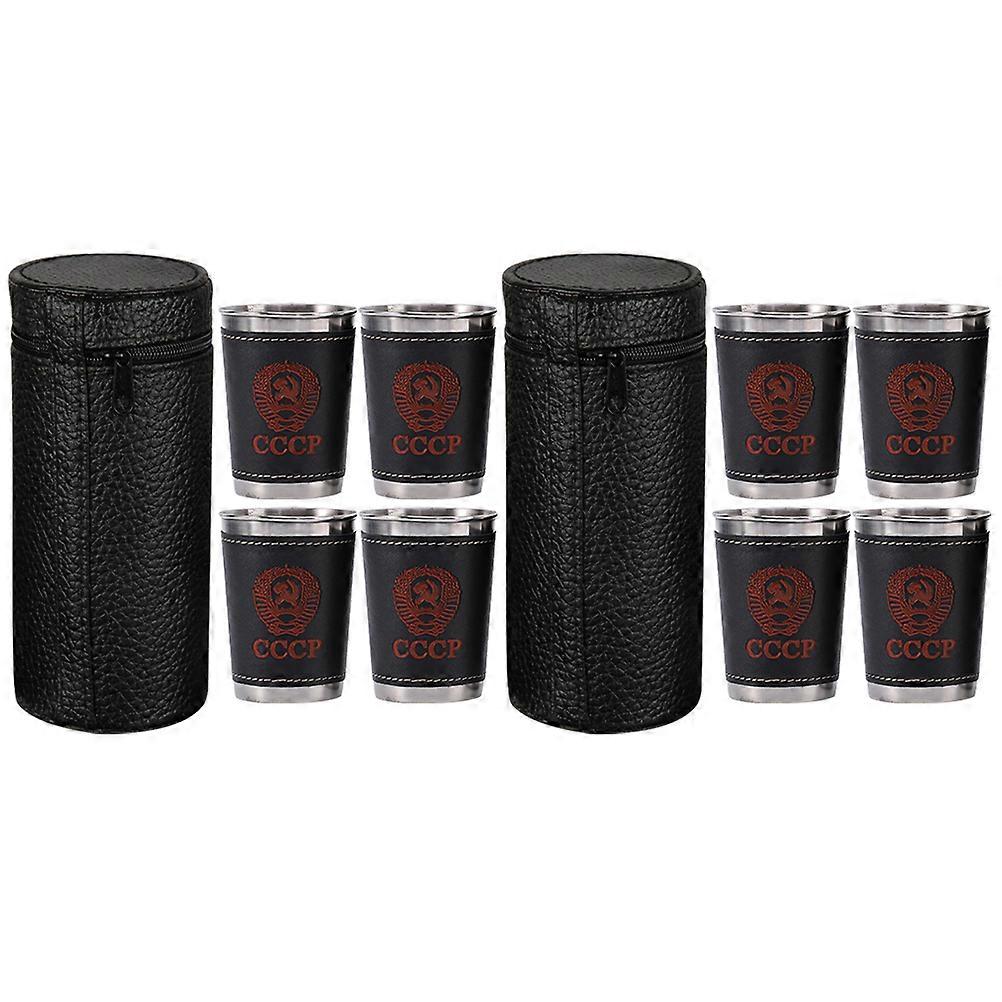 Stainless Steel Wine Cup with Case for Daily Use Assorted Color Portable and Stackable 7 oz