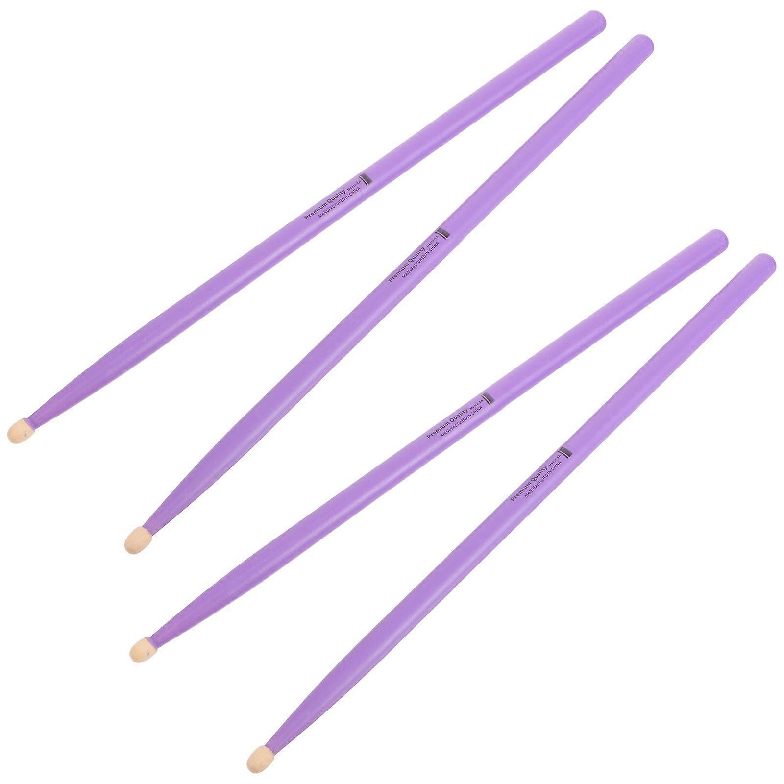 Durable Drum Sticks for Musical Instruments Made of Synthetic Material Purple Color Lightweight Easy to Carry 2 Pairs