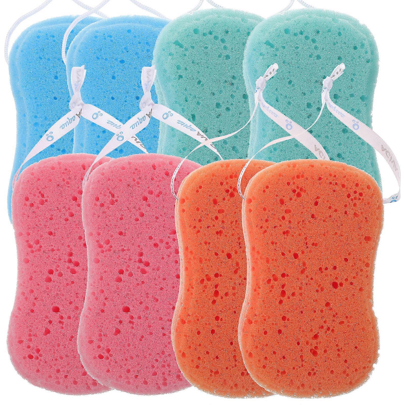 8pcs Assorted Simple Shape Sponges for Body Cleaning, Exfoliating & Skin Massage – Durable Bath Scrubbers for Adults, Random Color
