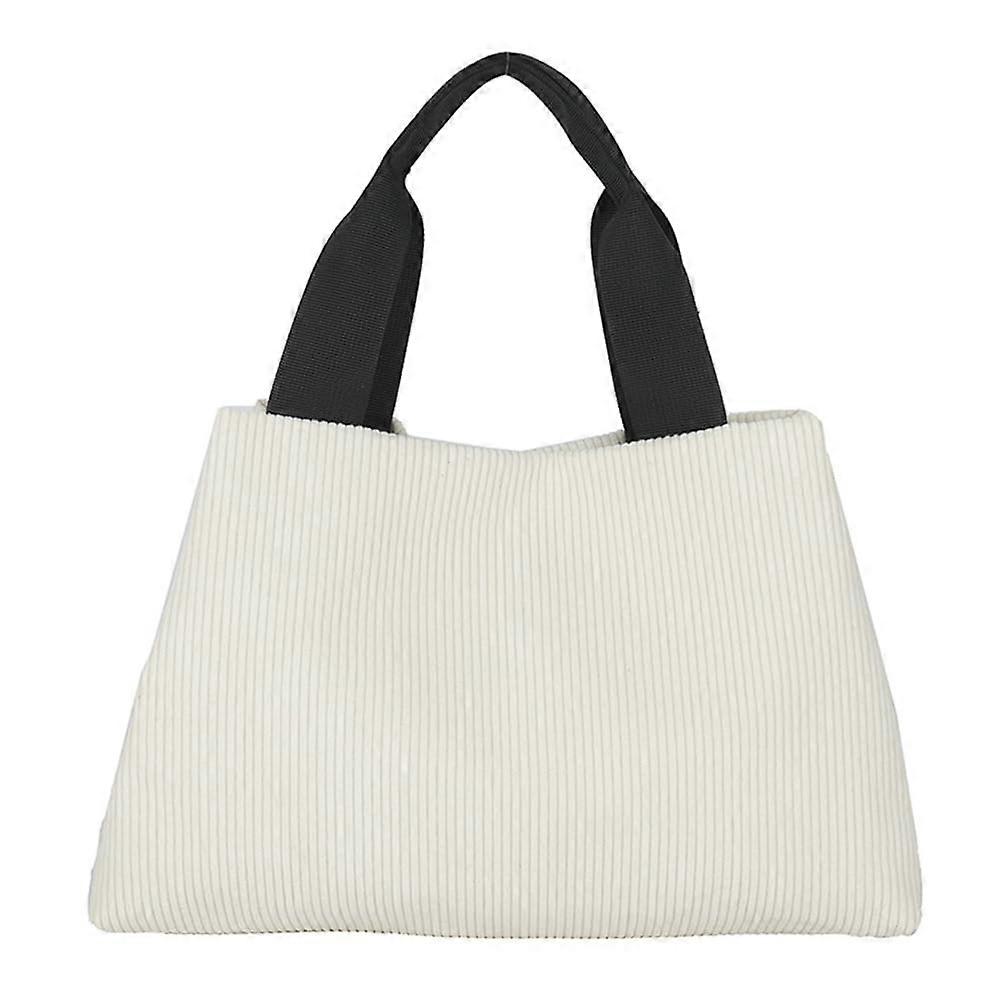 Large Capacity Daily Bracelet Bag Cord Hasp Clasp Women Plain Shopping Bag Women's Commuting Shopper Bag White