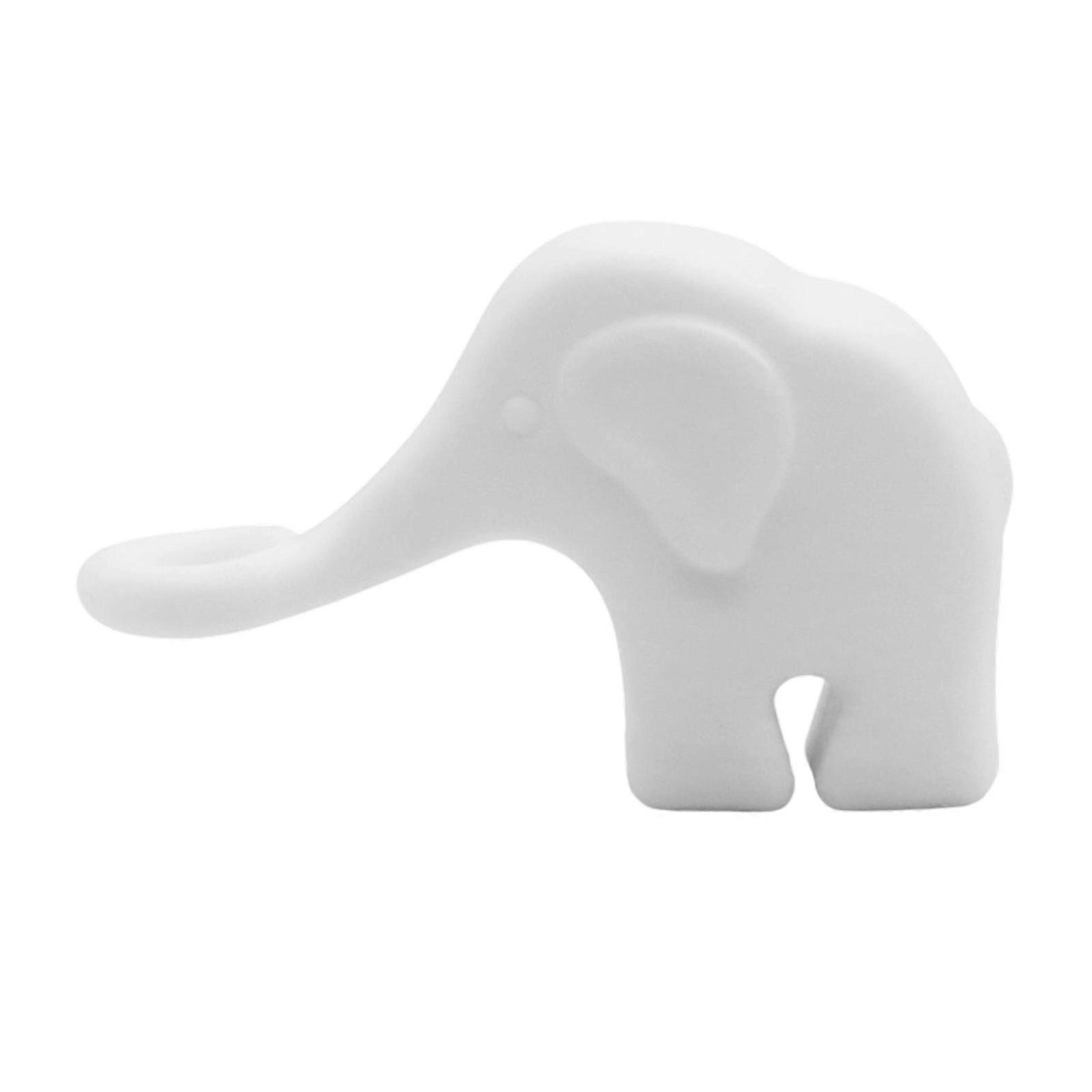 Adorable Elephant Silicone Stake Rack Stand For Plant Stem Support Reusable Gardening Tool With Decorative Functionality  White