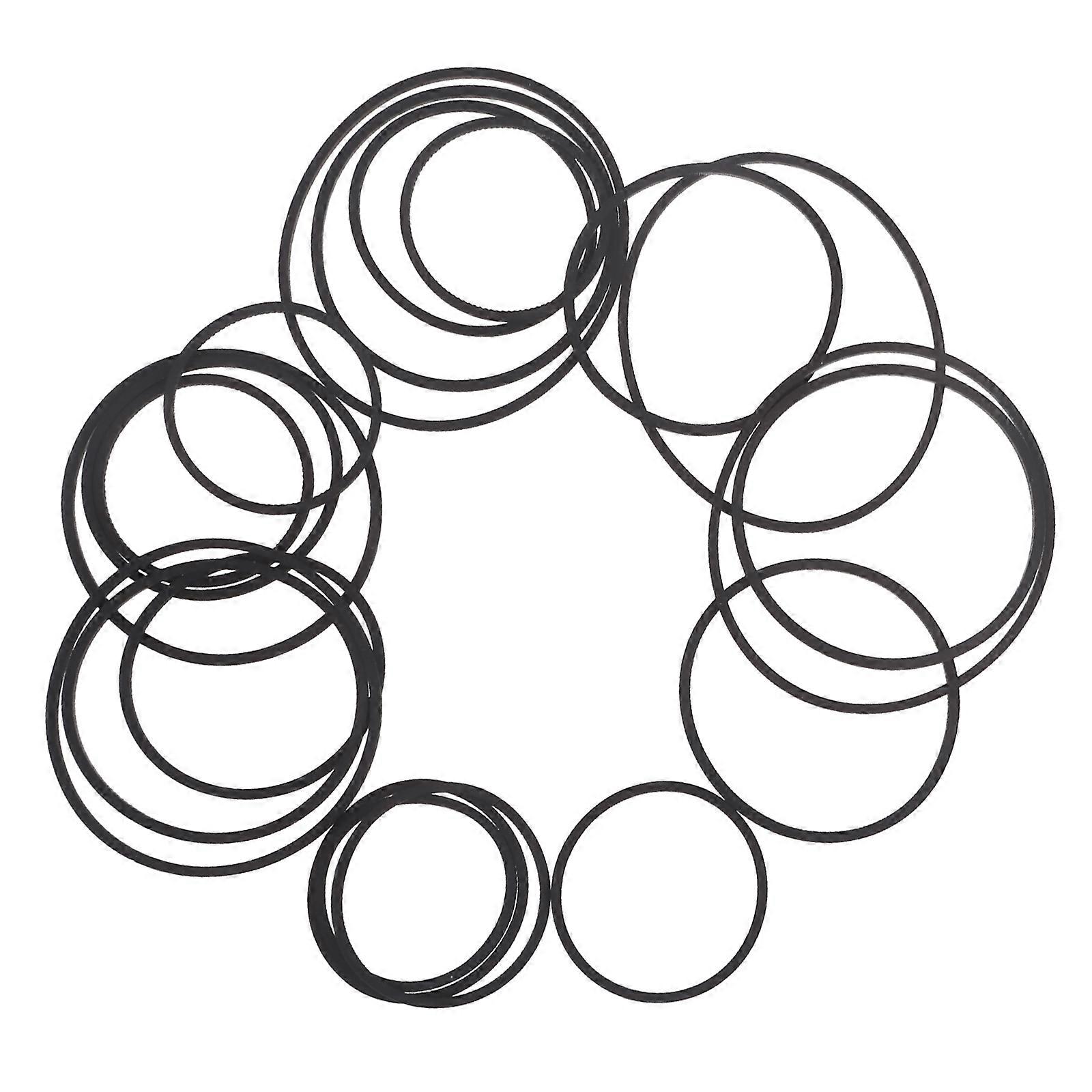 20pcs 1.2 Square Foldable Rubber Belts for Cassettes Players and Video Recorders Multicolor