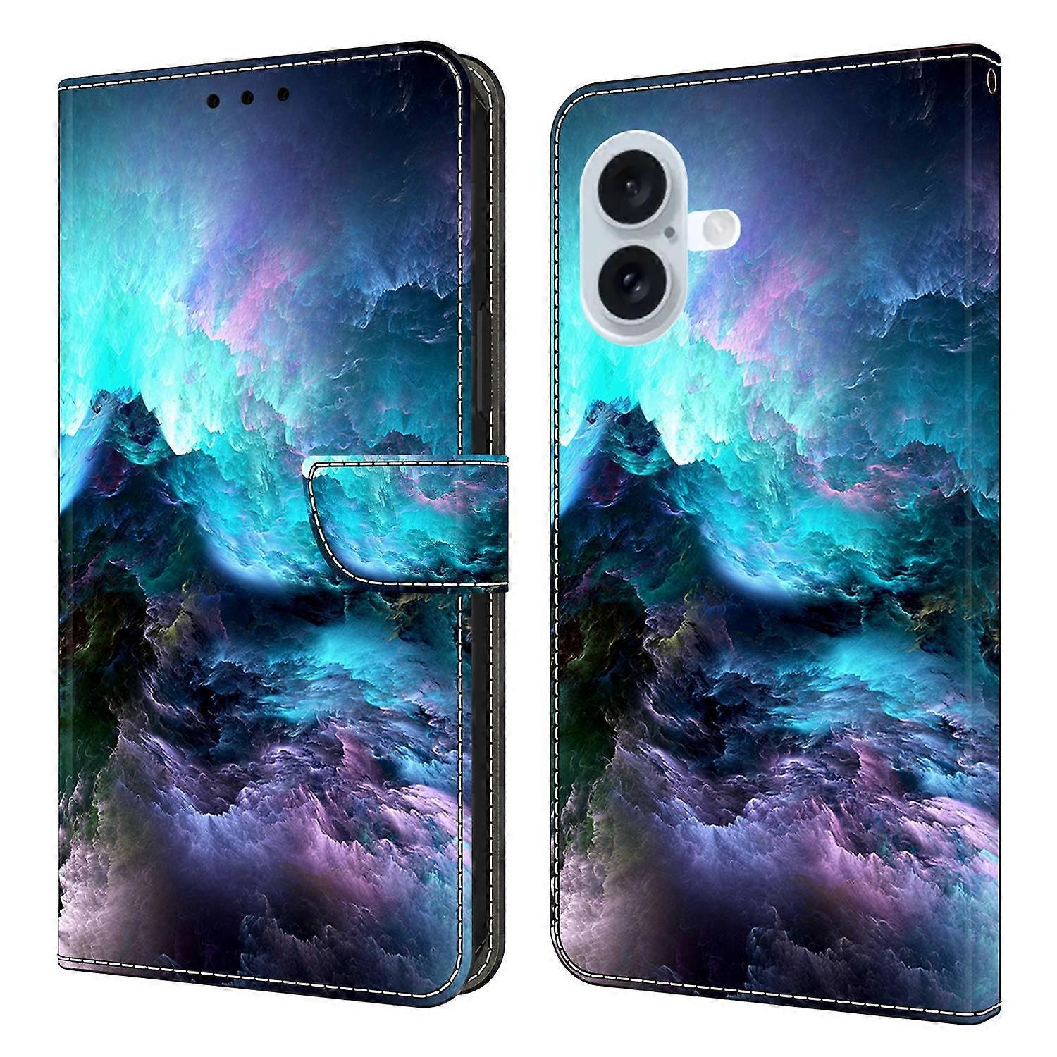 For iPhone 17 Leather Case Pattern Printing Wallet Stand Flip Phone Cover