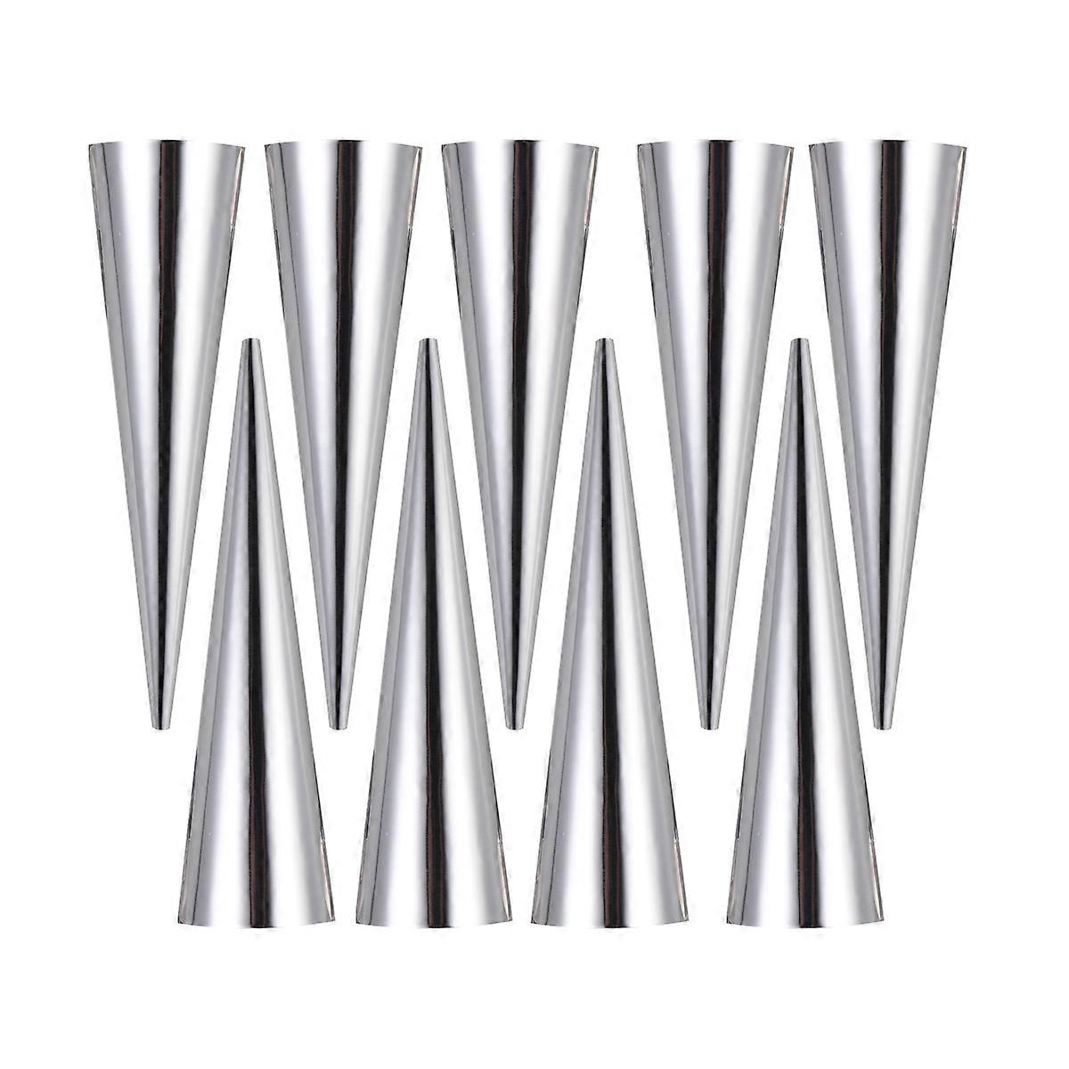 Conical Stainless Steel Croissant Moulds Set for Home Baking and Bread Making – 9pcs Large Moulds for Bakery Enthusiasts