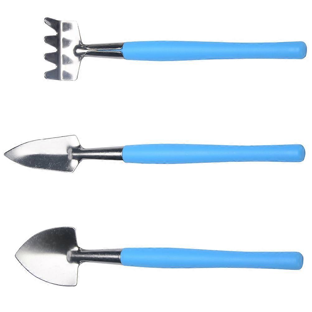 Blue Garden Tool Set Iron and PP Rake for Home Indoor Outdoor Flowerpot Planting