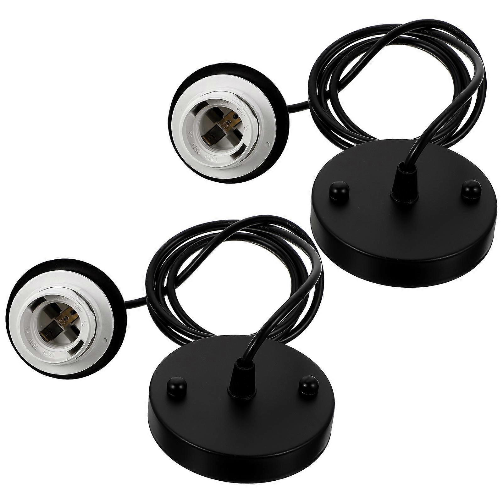 Threaded Lamp Holder Ceiling Light Holder E27 Base Canopy Metal Light Bulb Socket For Indoor Use Home Decoration 2Pcs