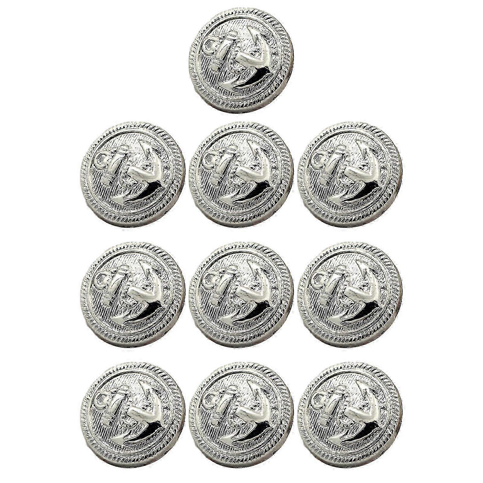 Embossed decor buttons for crafts - 10 pieces shank sailor type 21mm